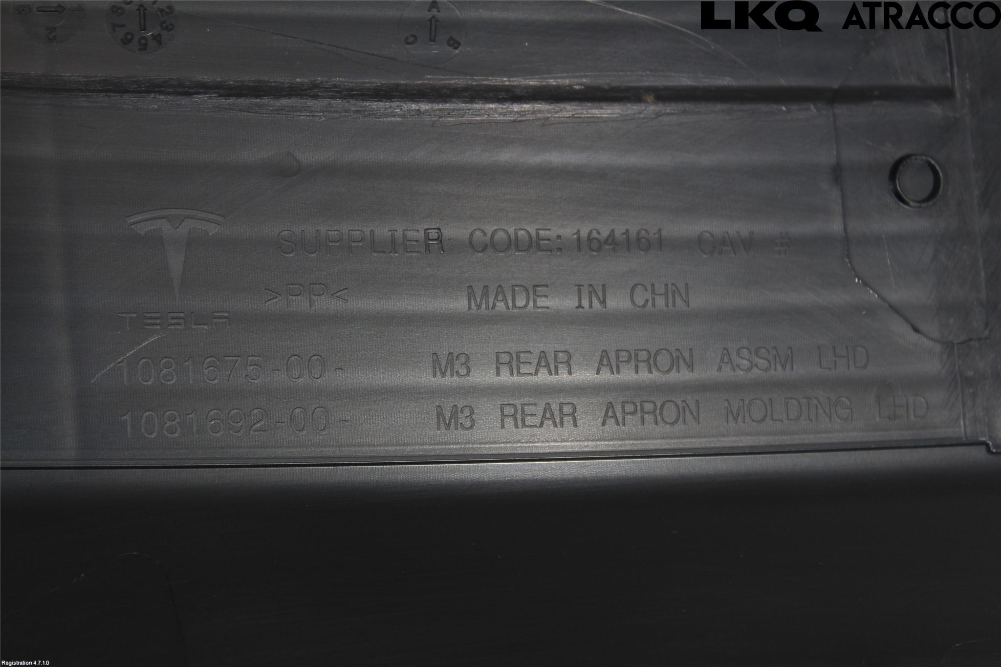 Tesla MODEL 3 17- Torpedplåt-Torpedplast