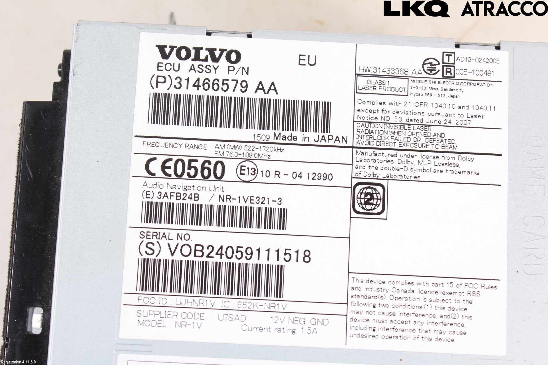 Volvo XC60 14-17 Cd Radio - Multimediapanel