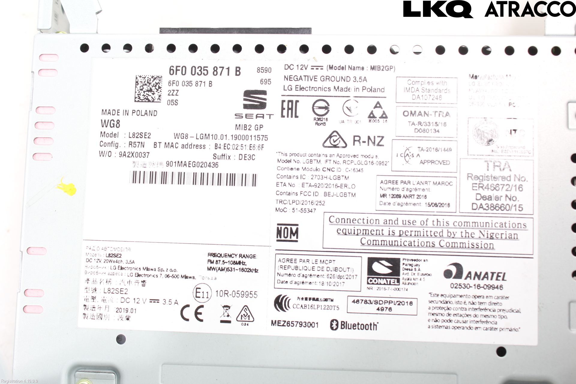 Seat IBIZA V 17-20 Cd Radio - Multimediapanel