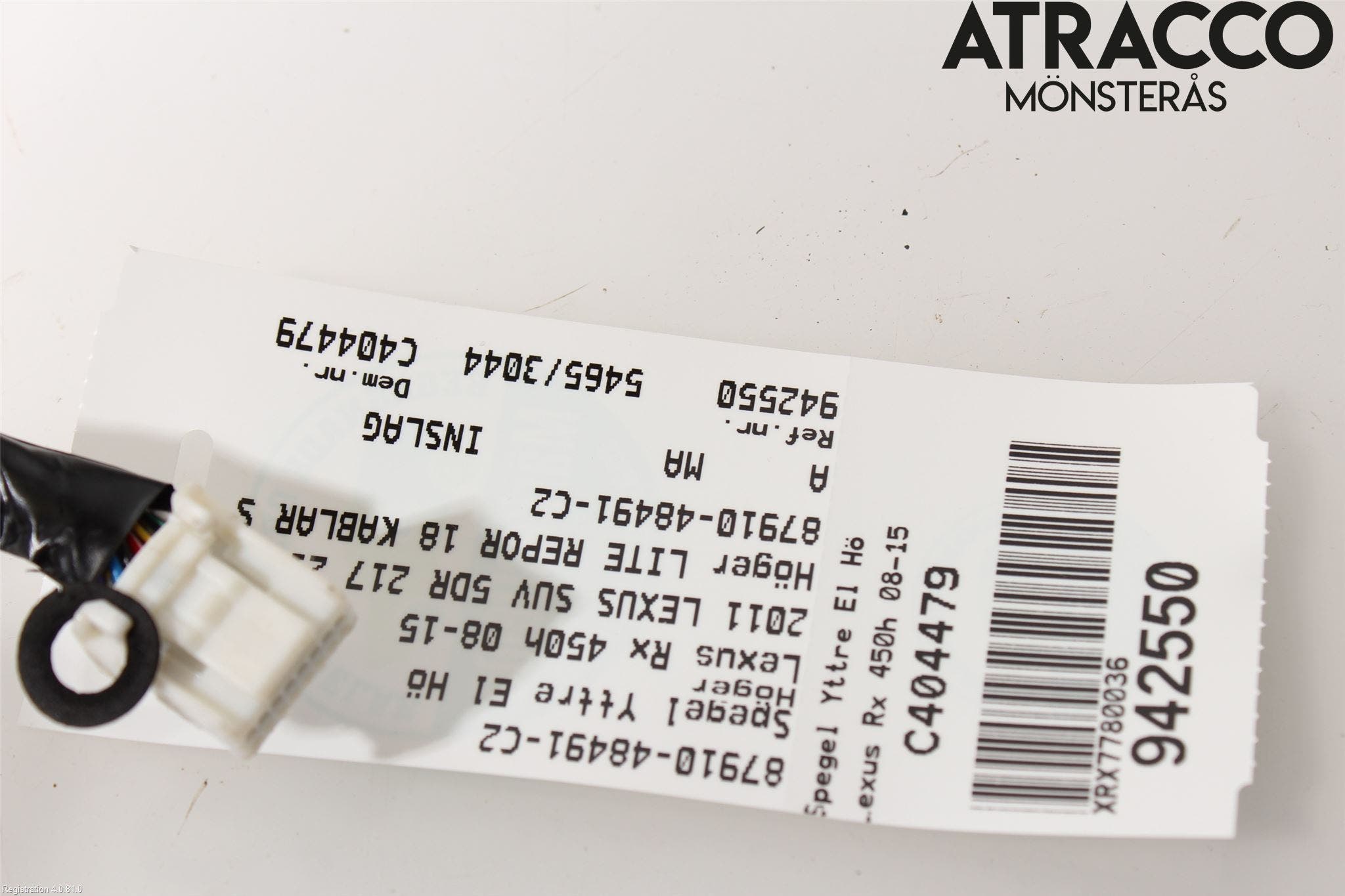 Lexus RX AL10 09-15 Spegel Yttre El Hö