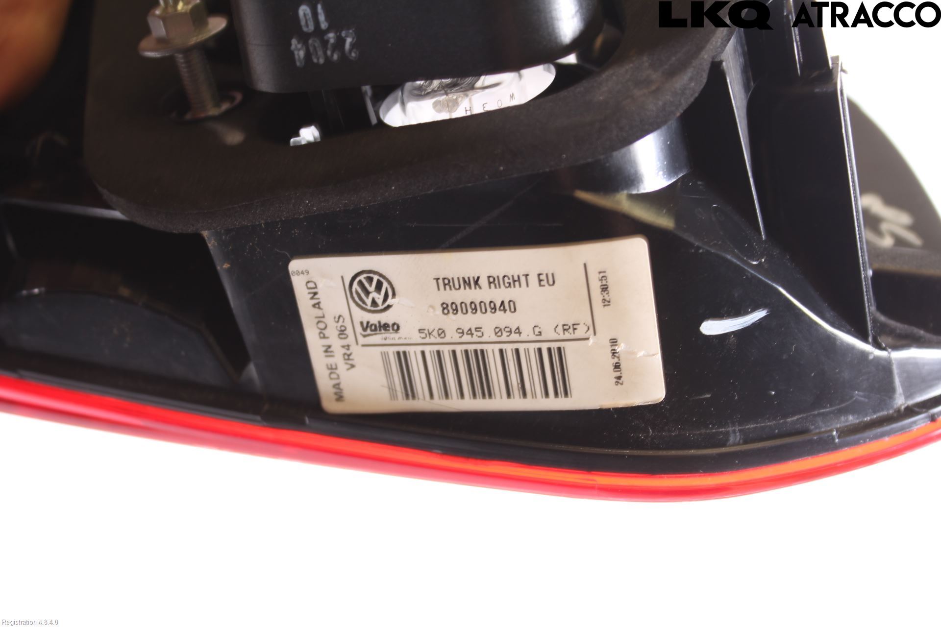 Volkswagen VW GOLF VI 09-13 Bakljus Lucka Hö