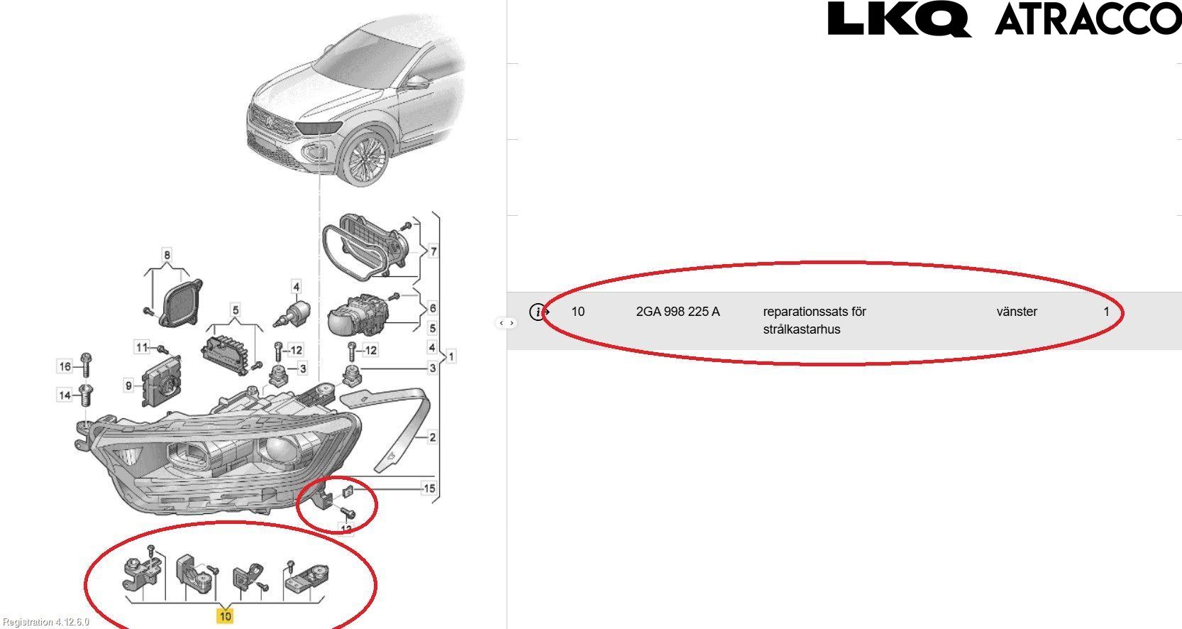 Volkswagen VW T-ROC 18- Strålkastare Vänster