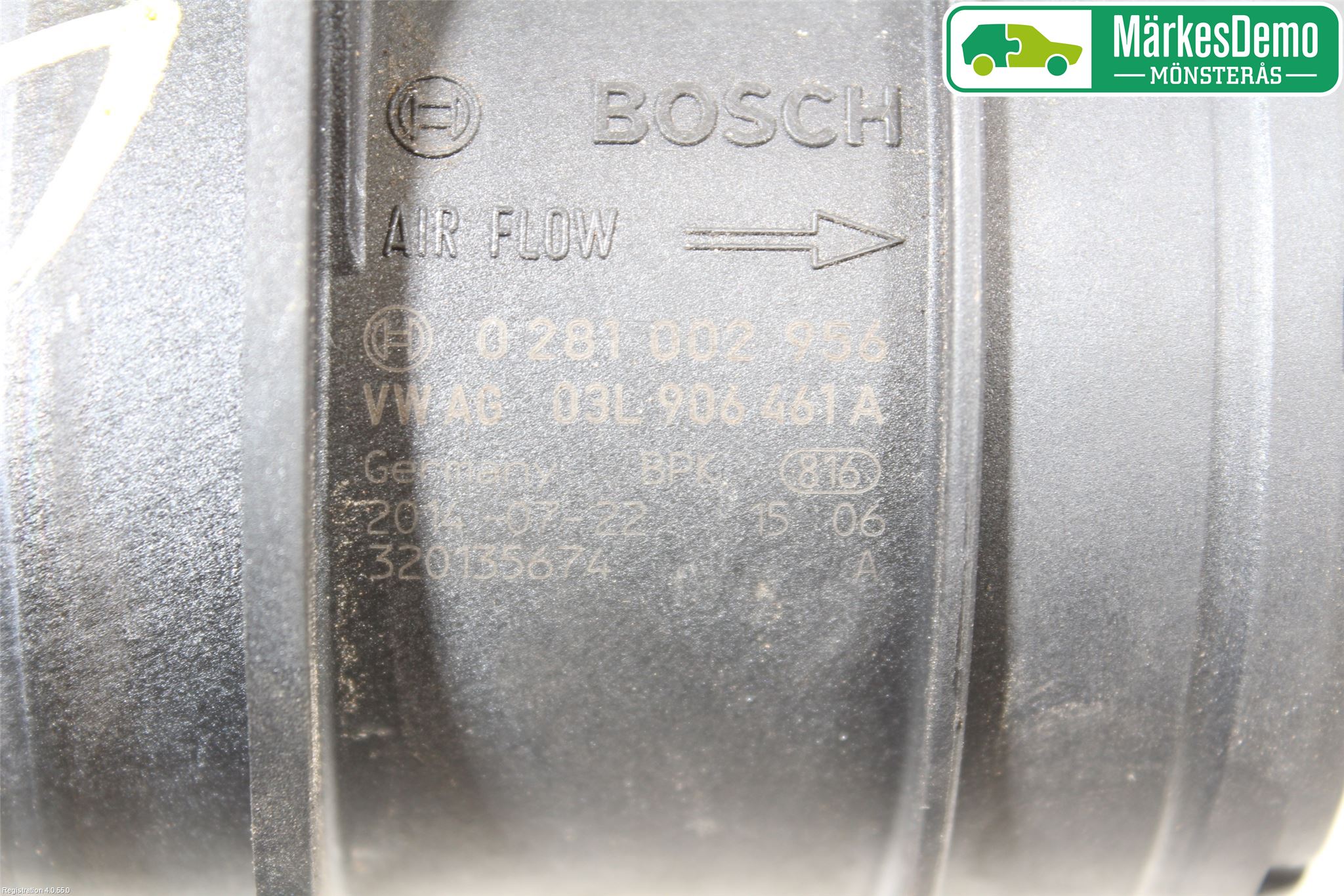 Volkswagen VW GOLF / E-GOLF VII 13-20 Injluftmassamätare