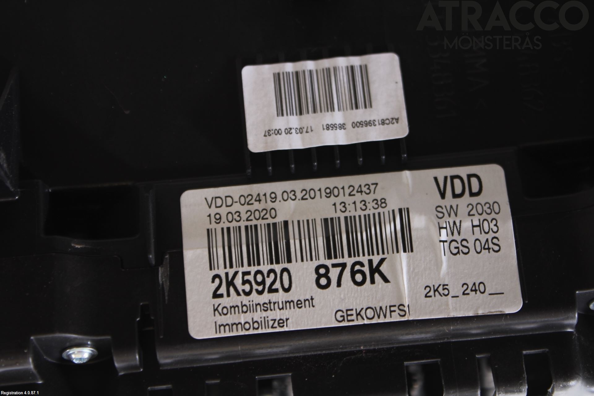 Volkswagen VW CADDY 16-20 Instrument Komb