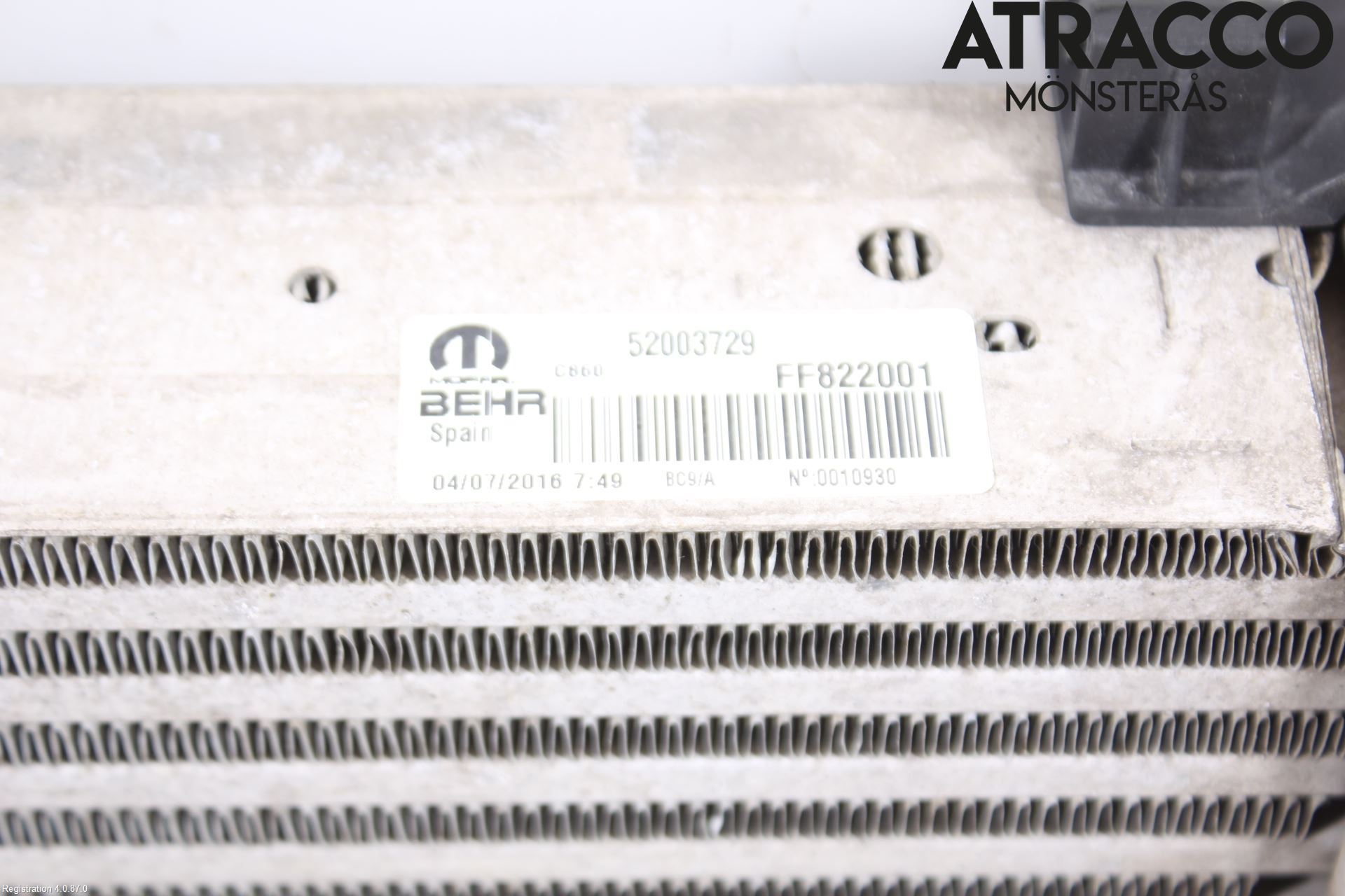 Fiat FIORINO Laddluft-Intercooler Kyl