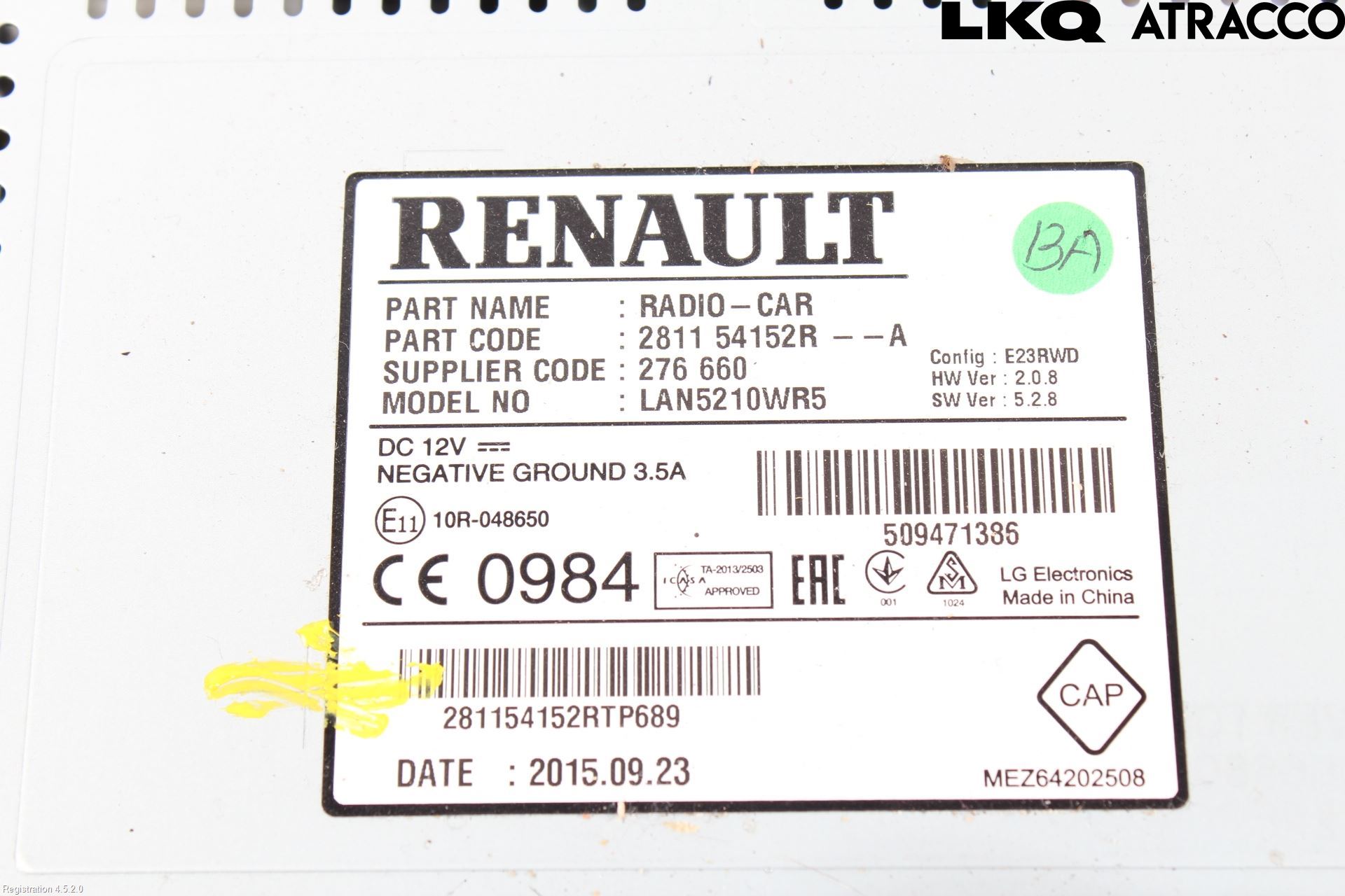 Renault CLIO IV 12-16 Cd Radio - Multimediapanel