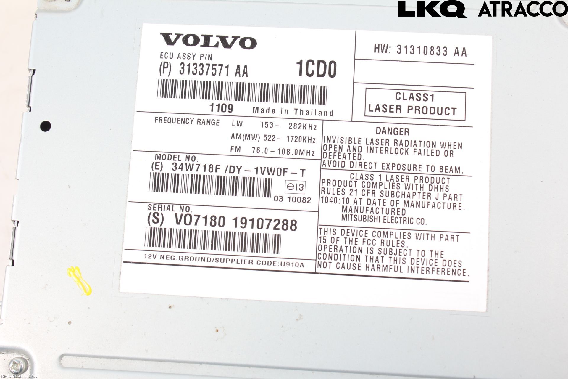 Volvo XC70 08-13 Cd Radio - Multimediapanel