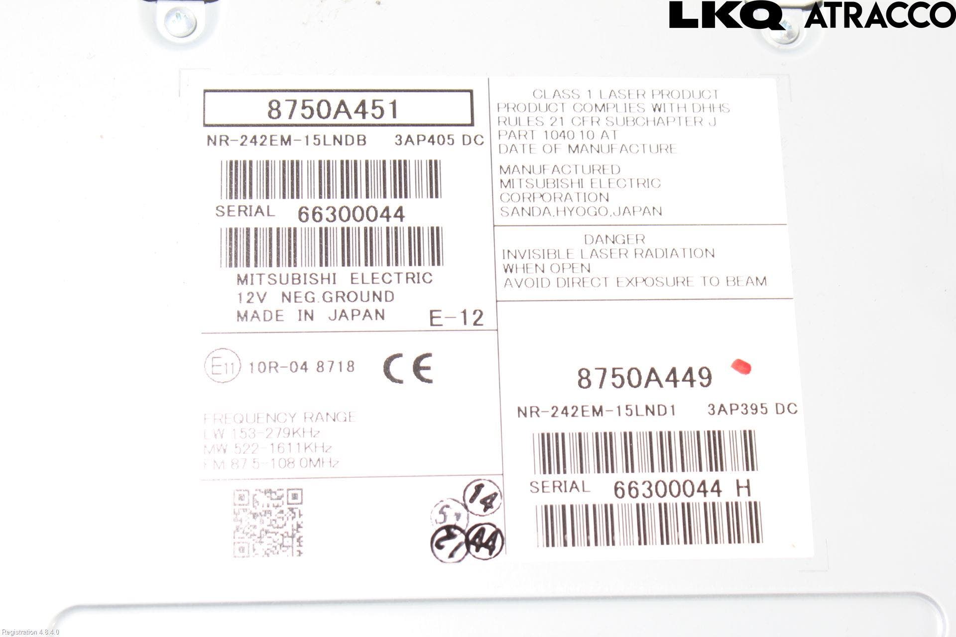 Mitsubishi ASX 10-22 Radio