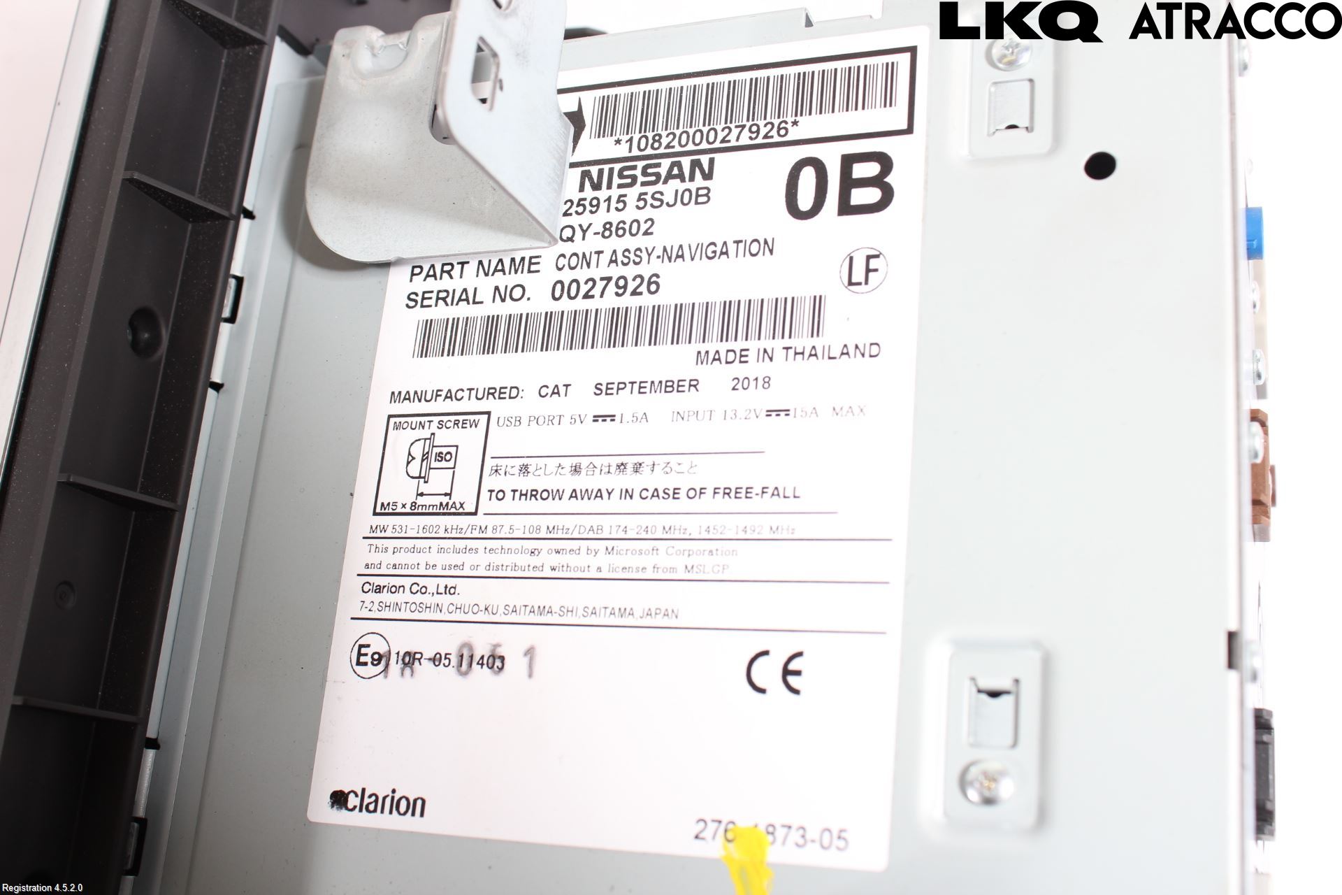 Nissan LEAF 18- Cd Radio - Multimediapanel