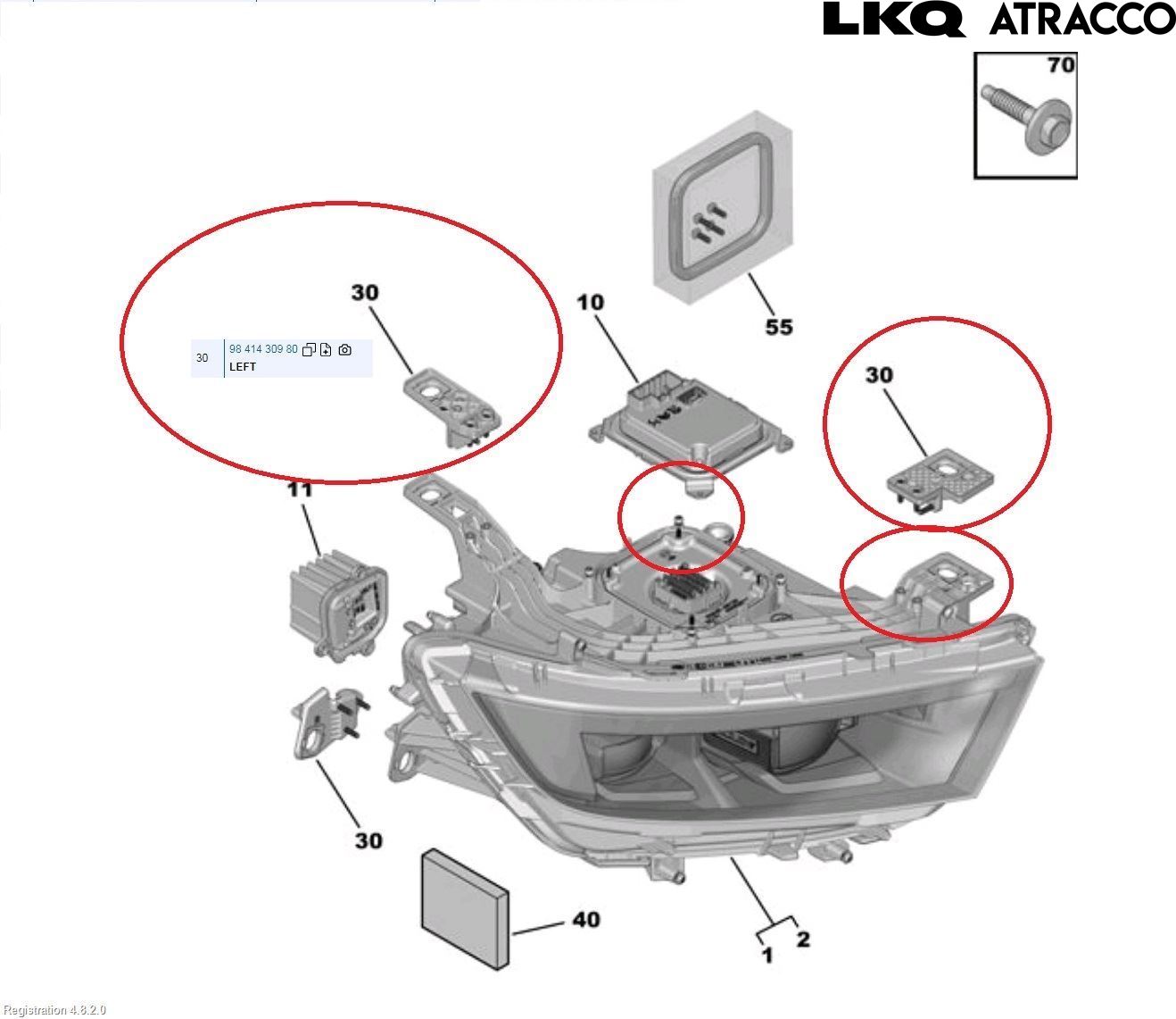 Opel ASTRA L 22- Strålkastare Vänster