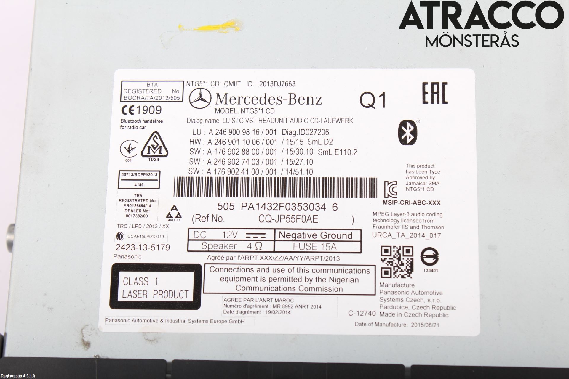 Mercedes-Benz MB CLA-KLASS (C117/X117) 13-19 Cd Radio - Multimediapanel