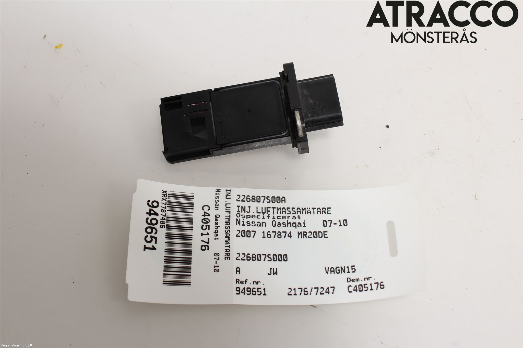 Nissan QASHQAI   07-10 Injluftmassamätare