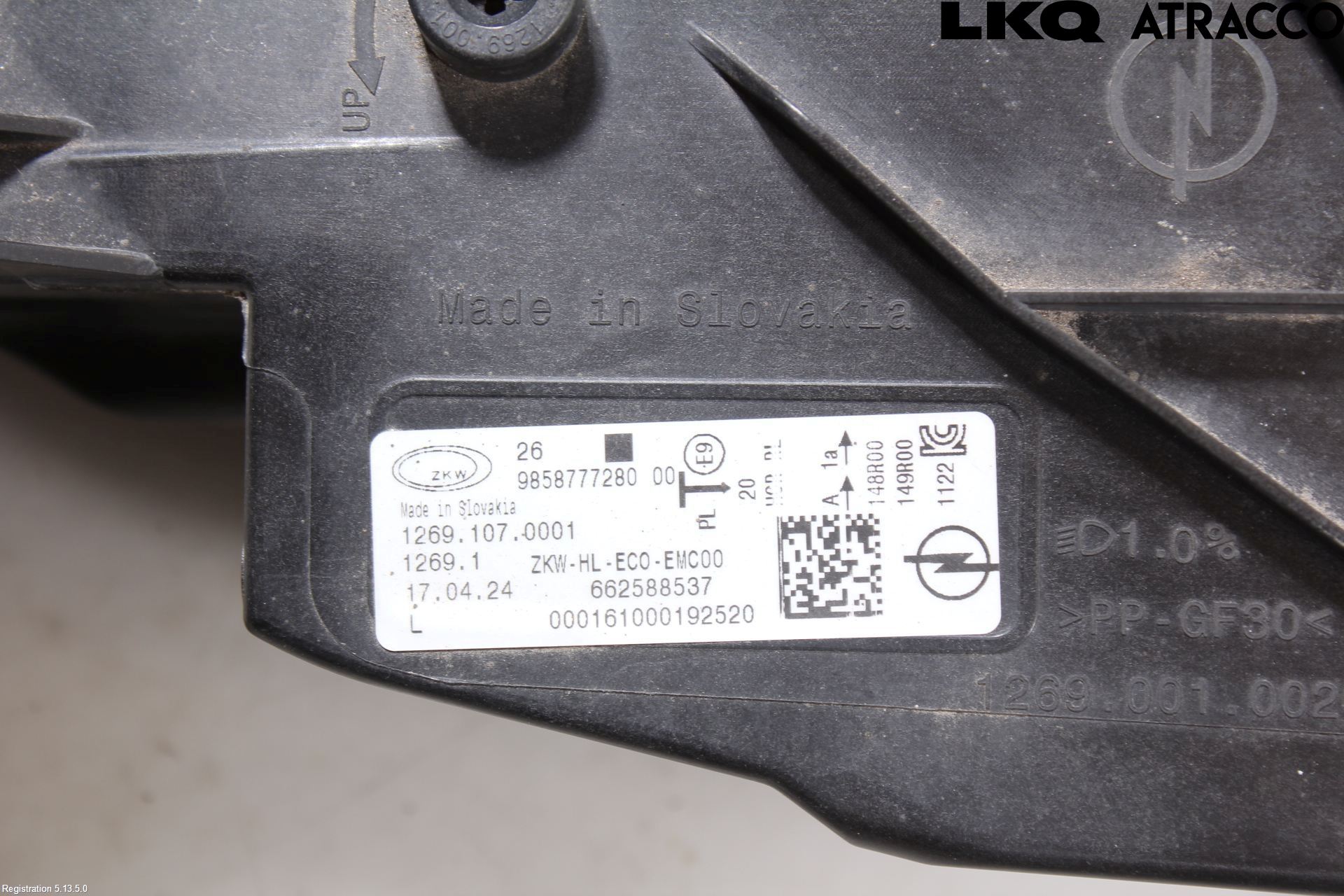 Opel ASTRA L 22- Strålkastare Vänster