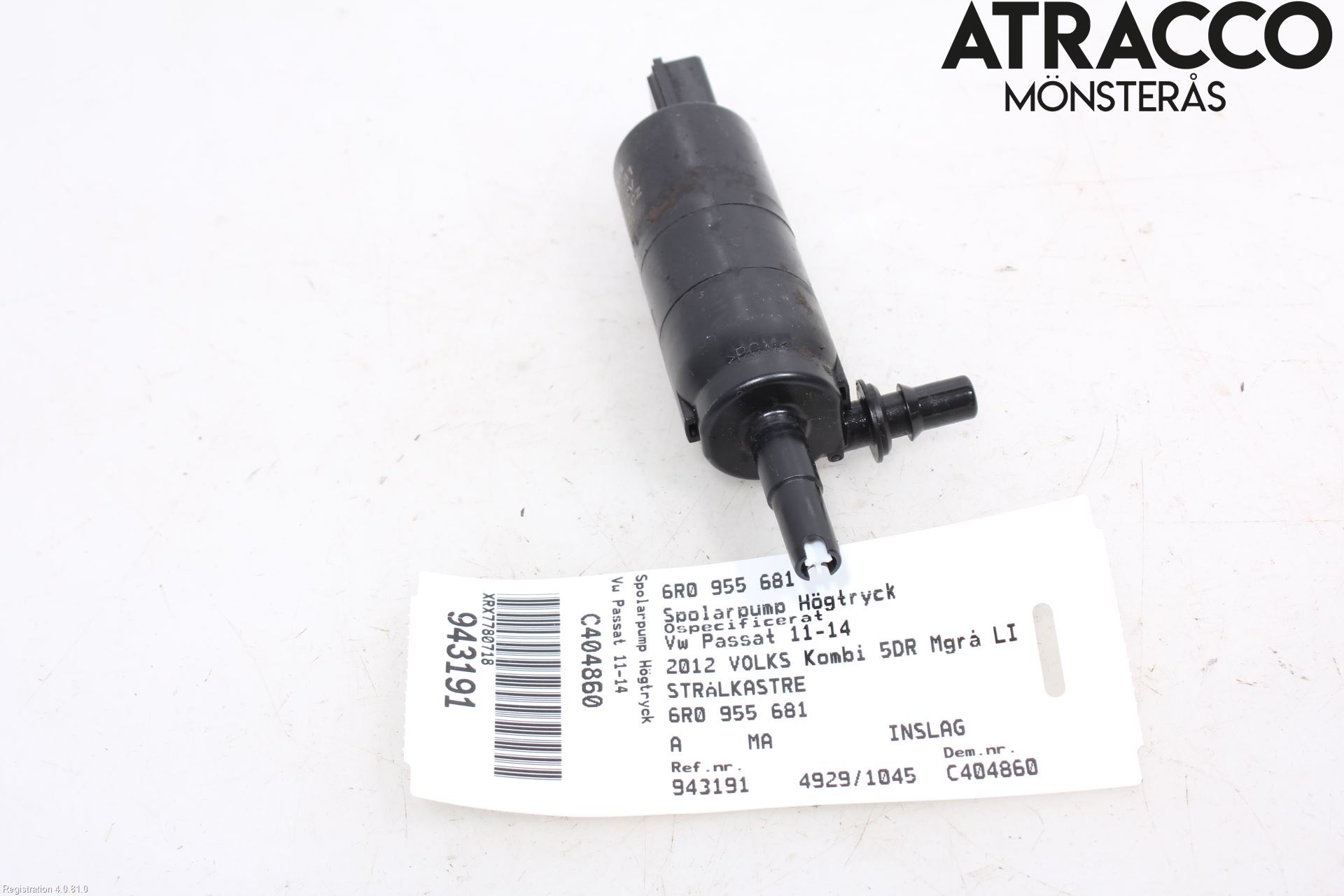 Volkswagen VW PASSAT 11-14 Spolarpump Högtryck