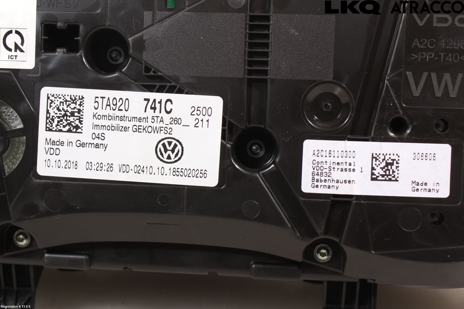 Volkswagen VW TOURAN 16- Instrument Komb