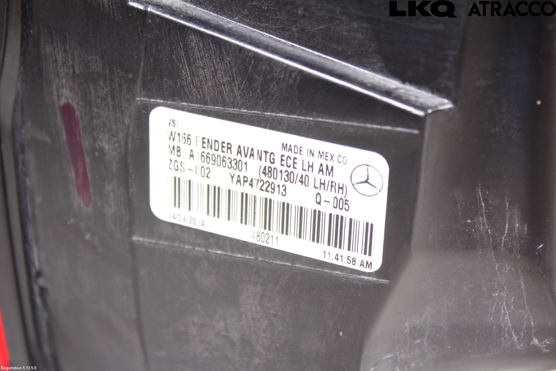 Mercedes-Benz MB ML/GLE-KLASS (W166) 12-18 Bakljus Vänster