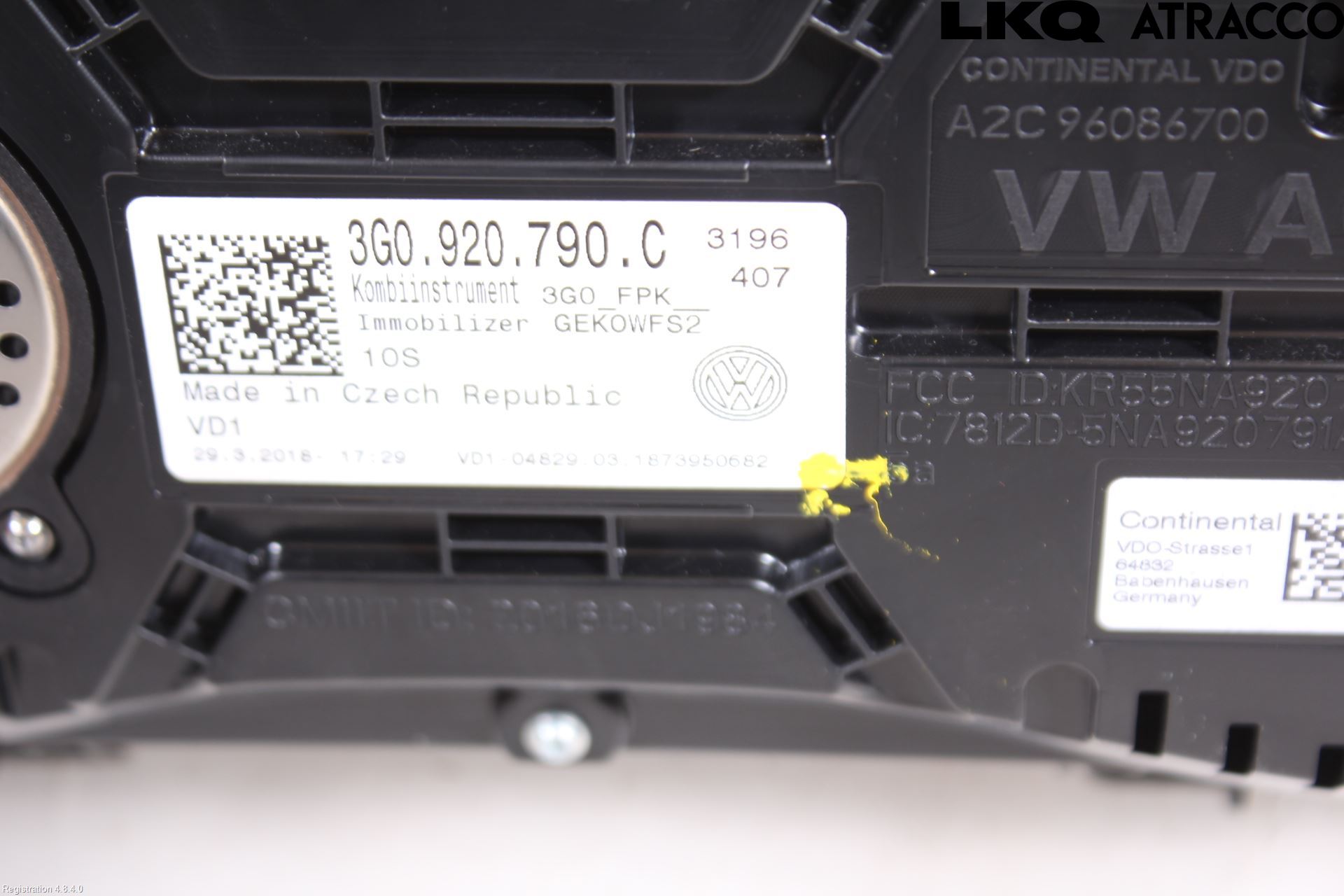 Volkswagen VW PASSAT 15-19 Instrument Komb