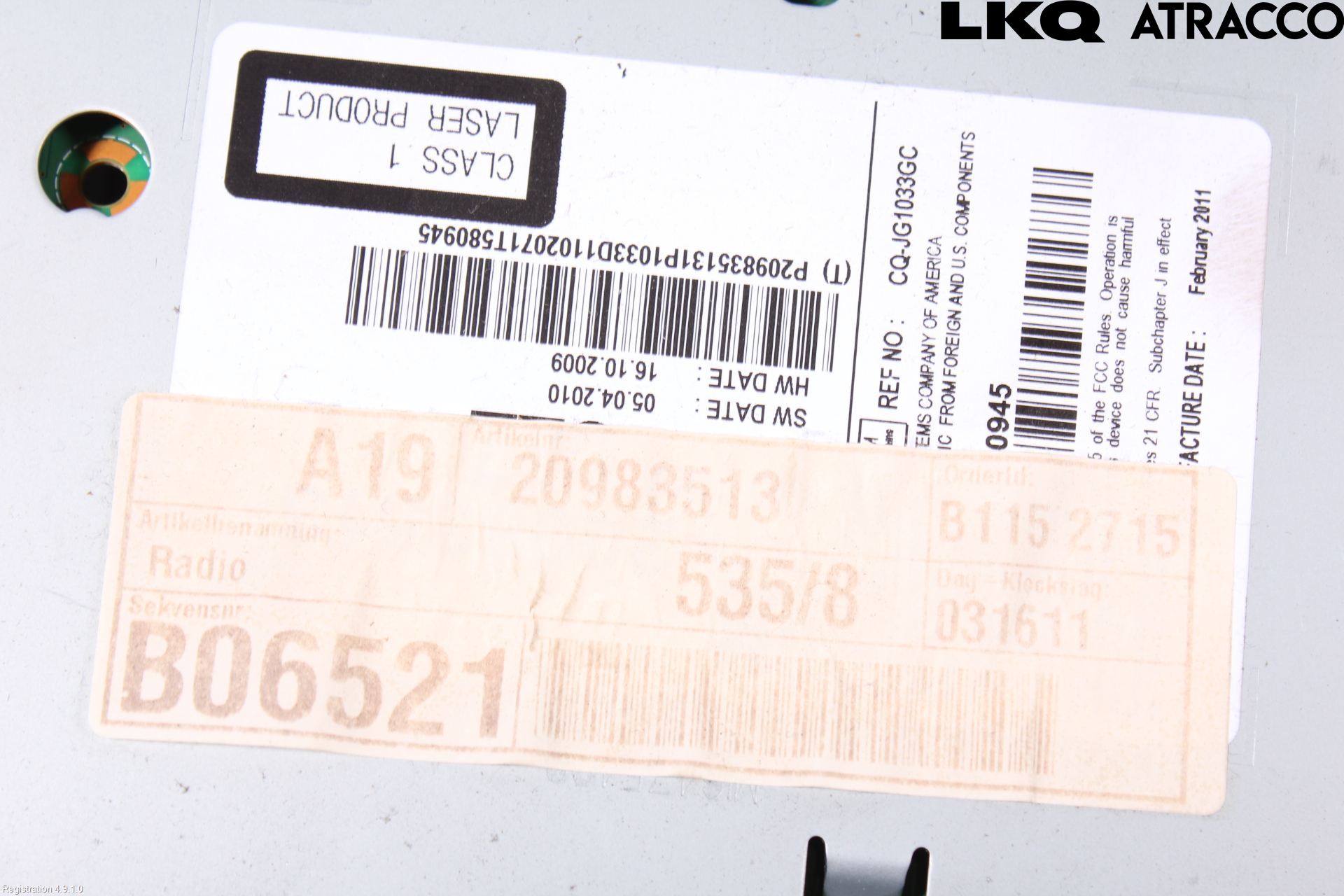 Saab 9-5 10-12 Cd Radio - Multimediapanel