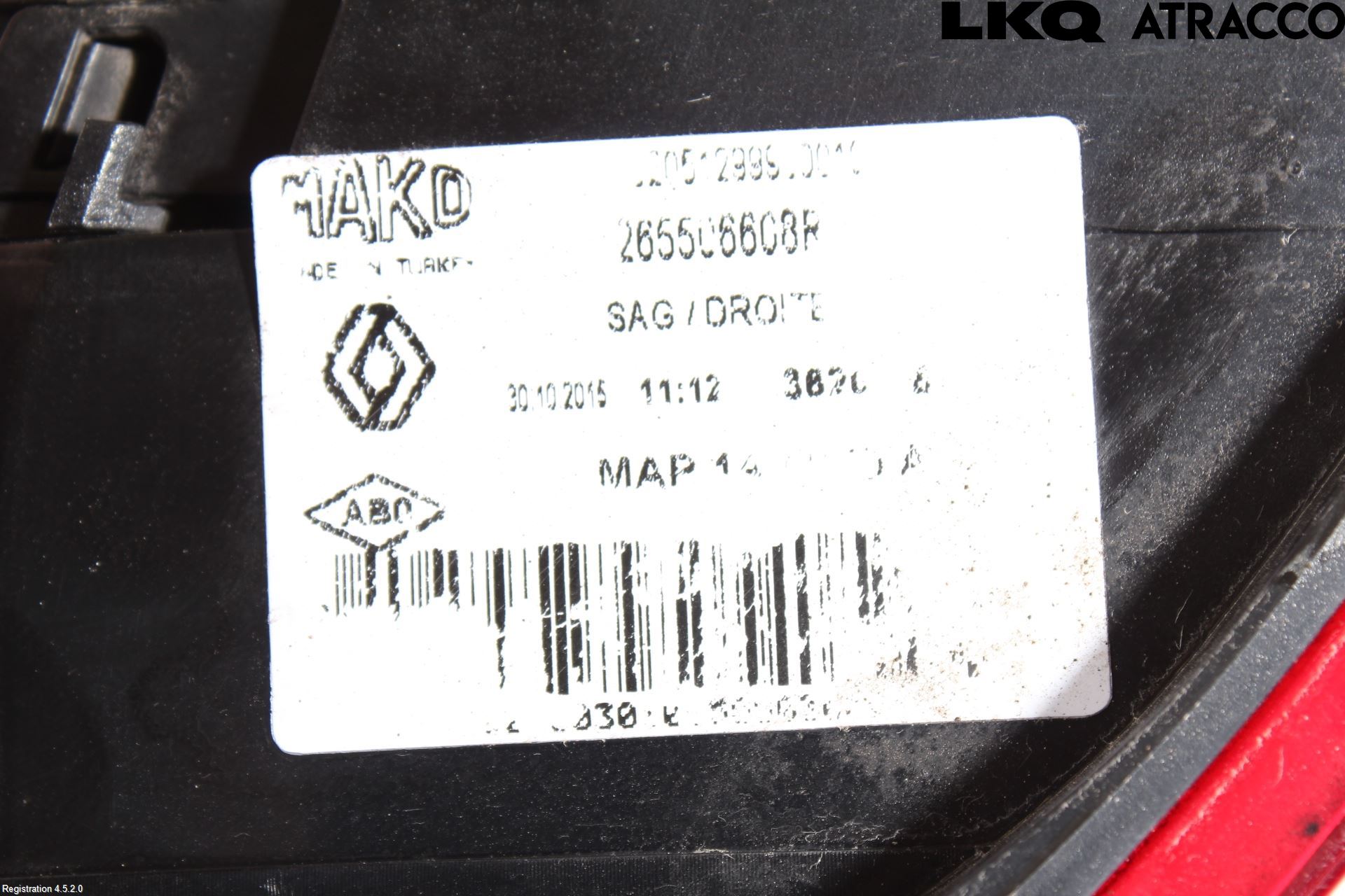 Renault CLIO IV 12-16 Bakljus Höger