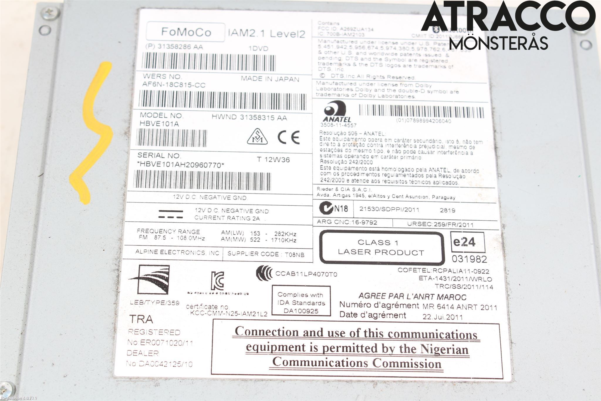 Volvo V70 08-13 Radio