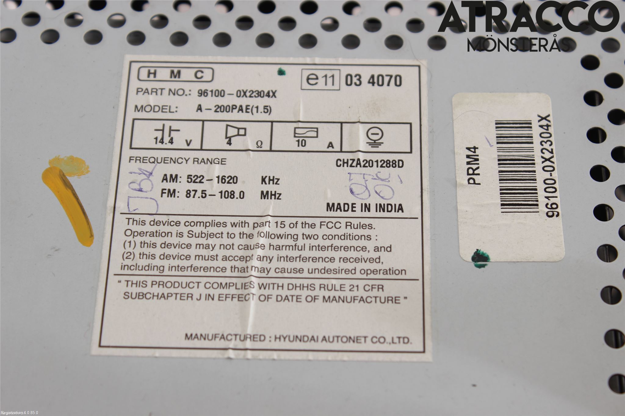 Hyundai i10 PA 08-13 Cd Radio - Multimediapanel