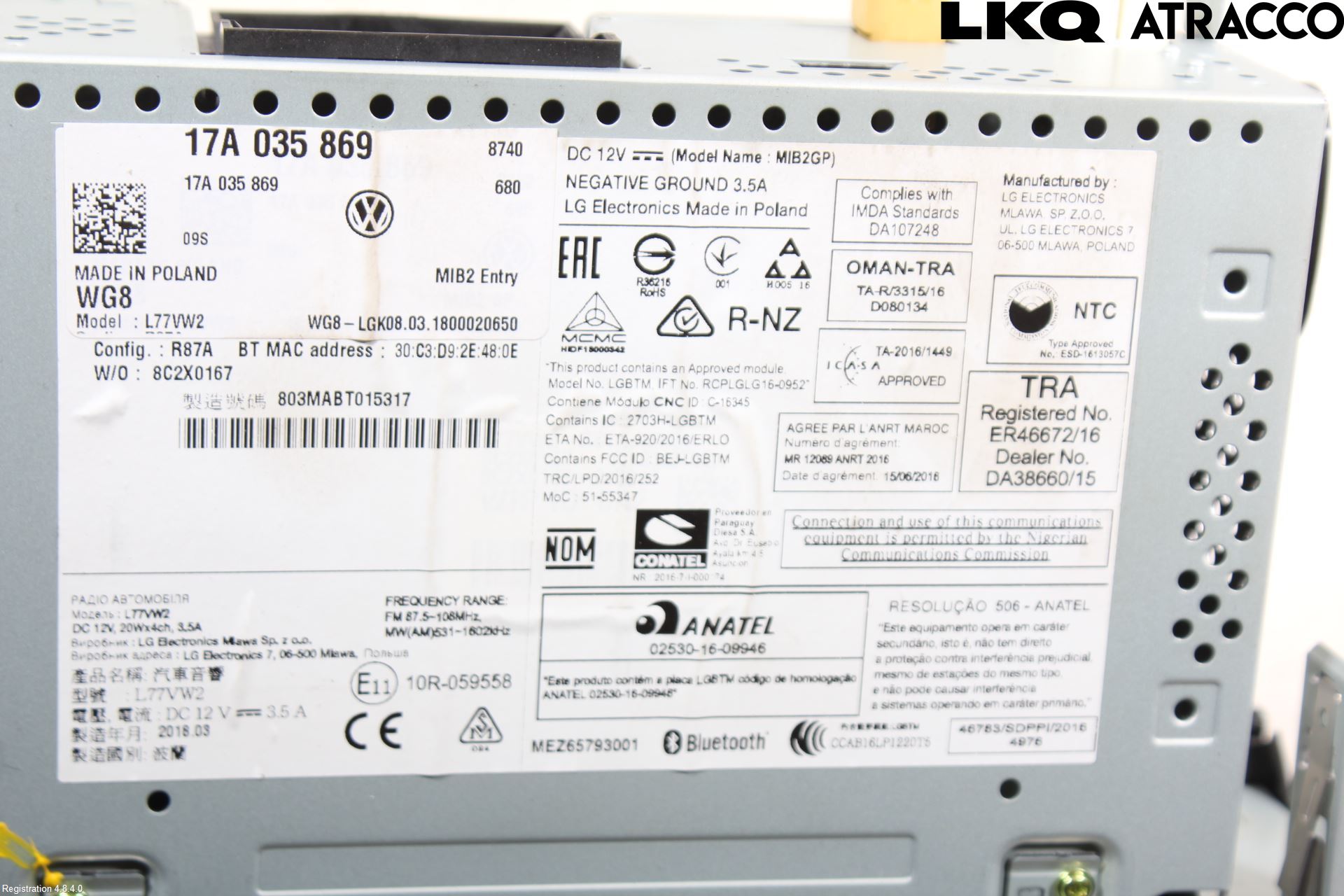 Volkswagen VW POLO VI 18->> Cd Radio - Multimediapanel