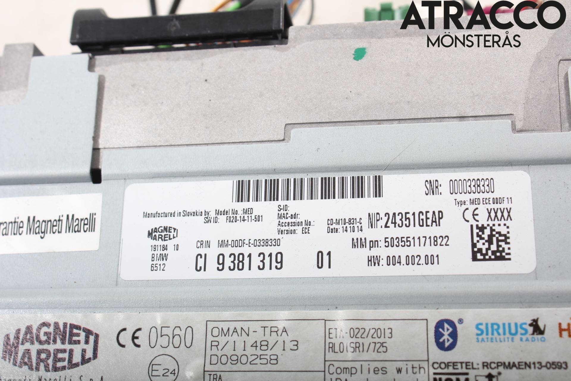 BMW 3 F30/F31/F80 12-19 Cd Radio - Multimediapanel