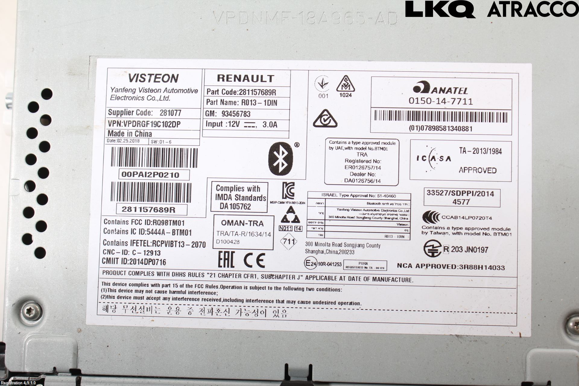 Opel VIVARO 15-19 Cd Radio - Multimediapanel