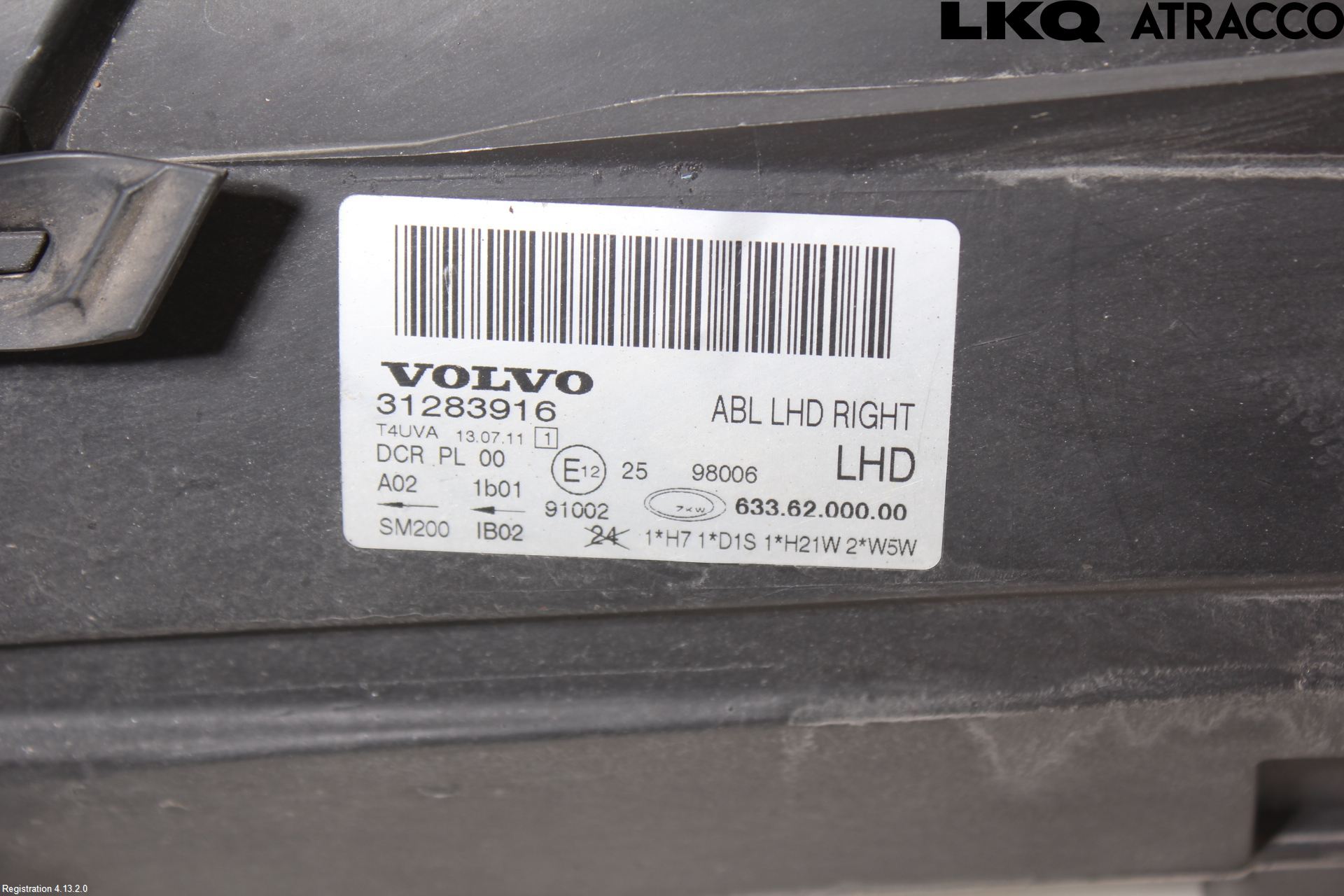 Volvo V70 08-13 Strålkastare Höger