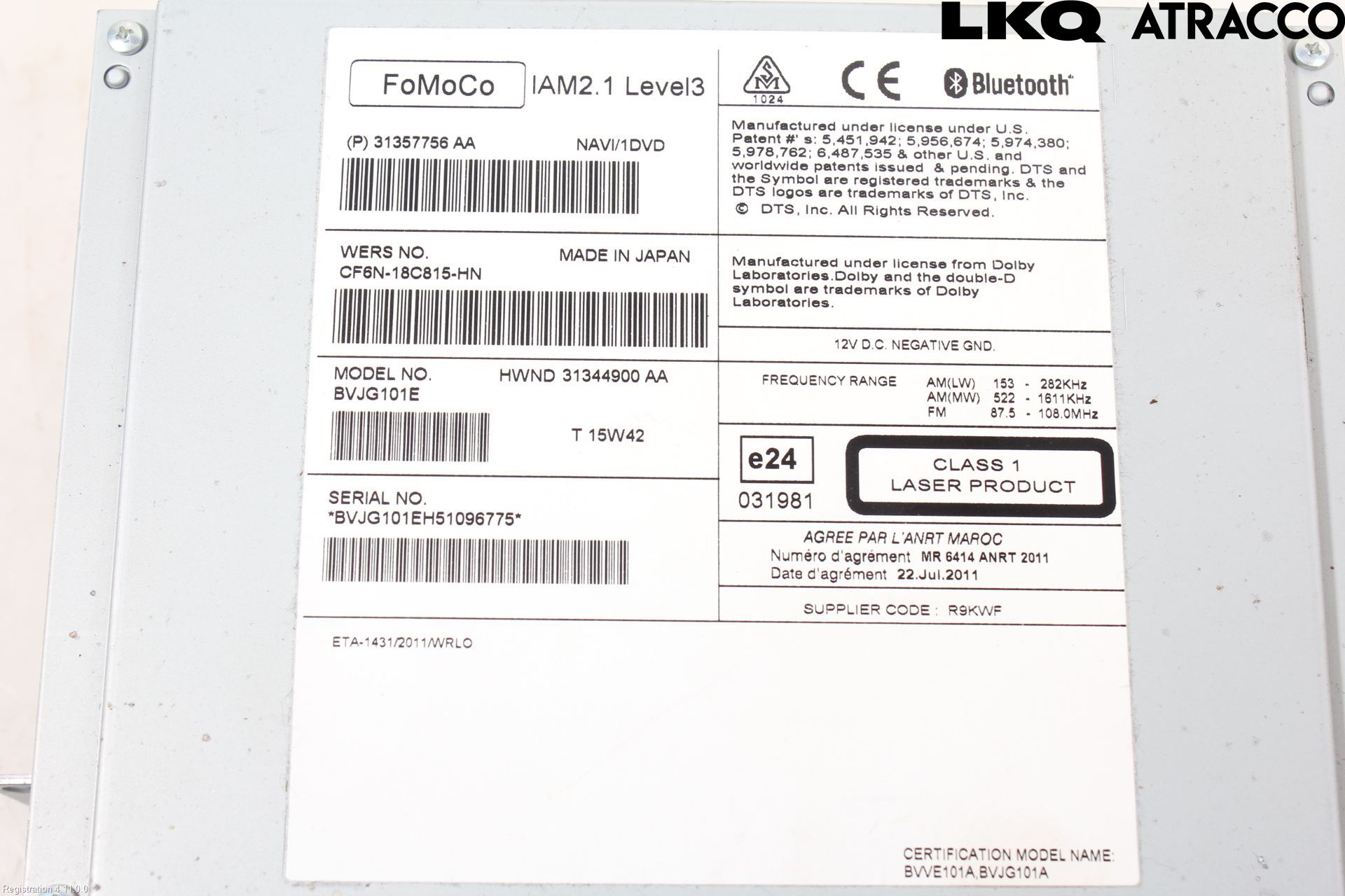 Landrover LAND ROVER RANGE ROVER EVOQUE (L538) 11-18 Cd Radio - Multimediapanel