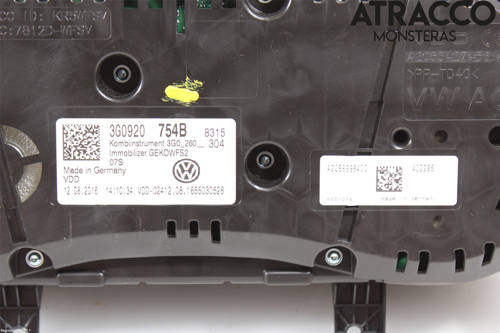 Volkswagen VW PASSAT 15-19 Instrument Komb