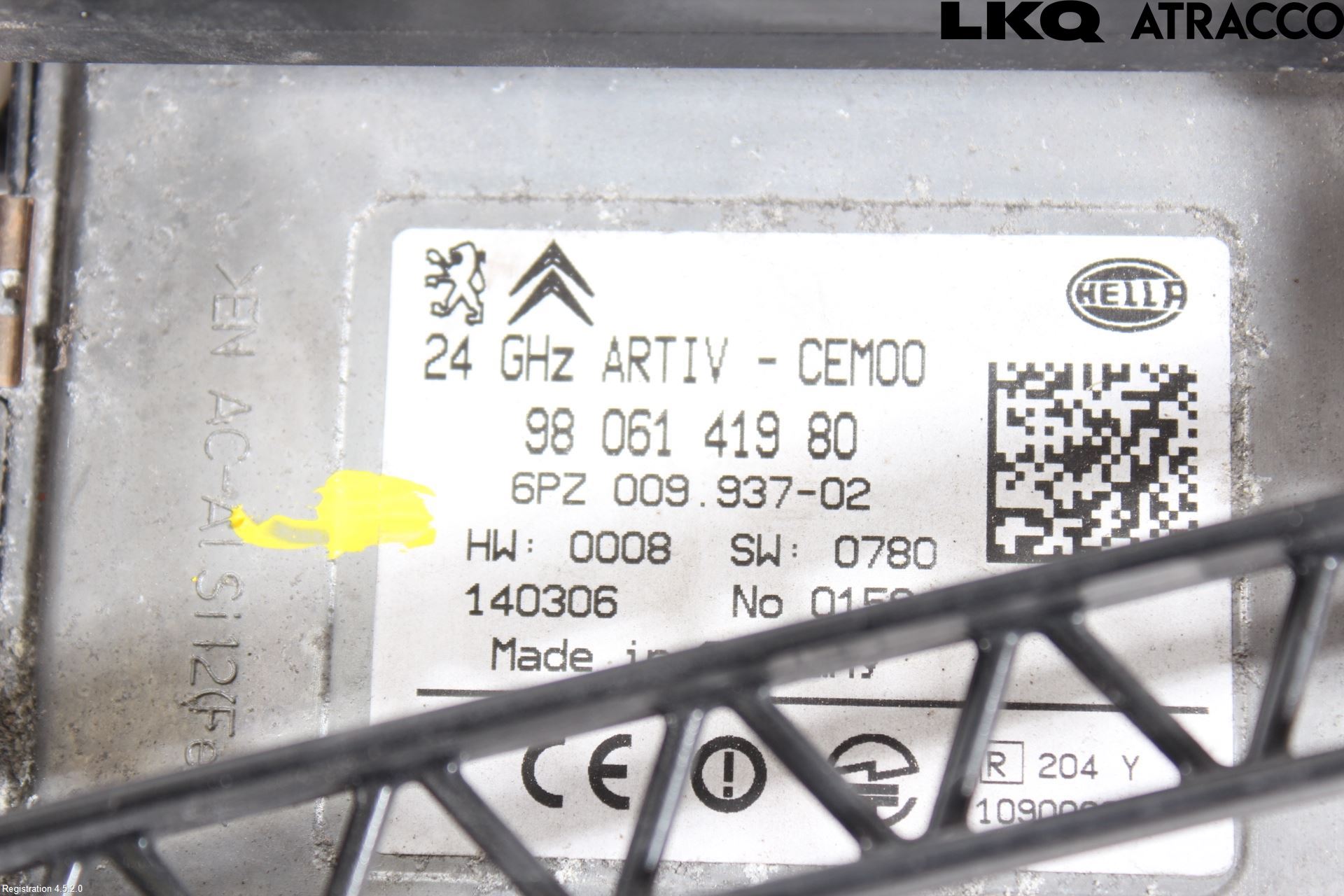 Peugeot 3008 09-16 Sensor Adaptiv Farthållare