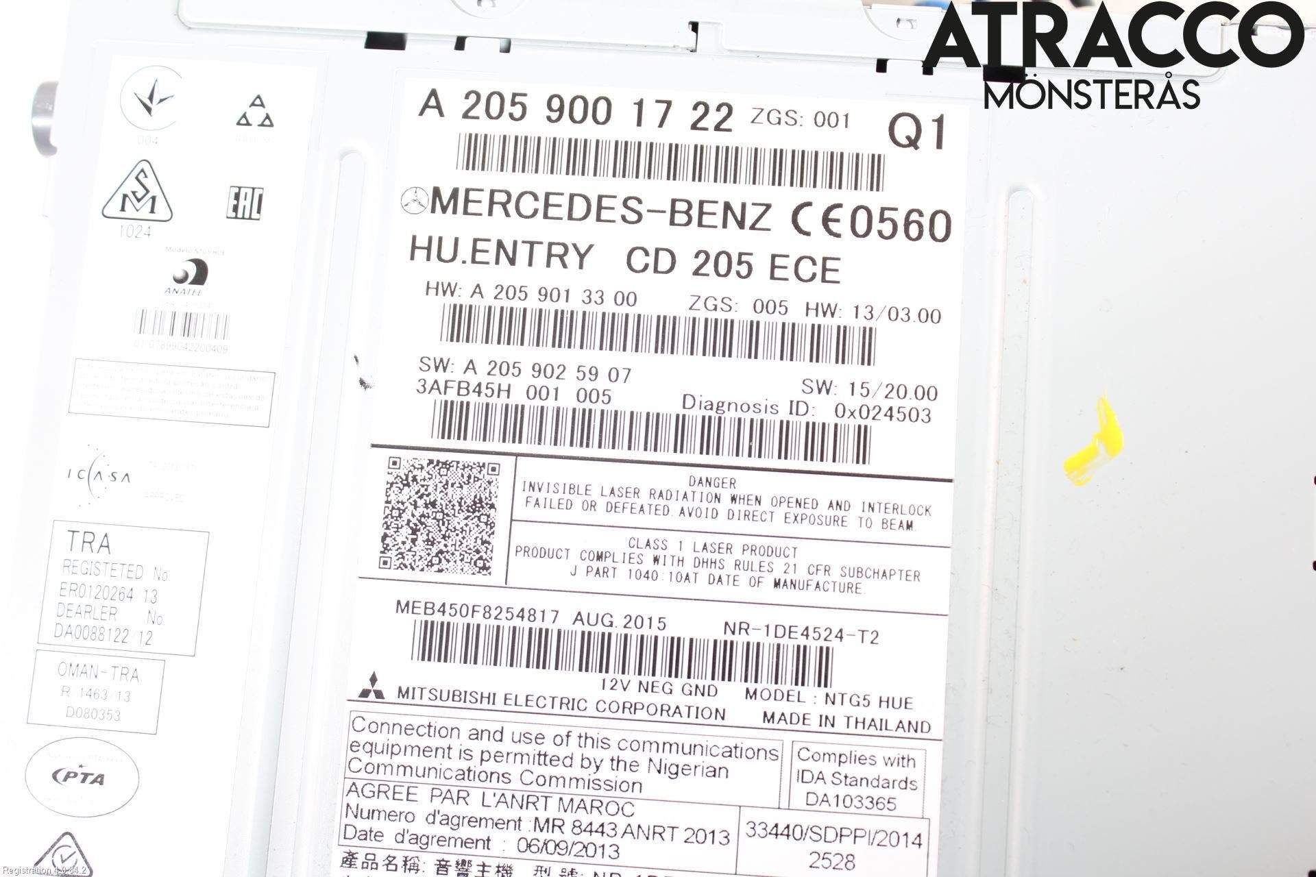 Mercedes-Benz MB C-KLASS (W205) 14-21 Radio