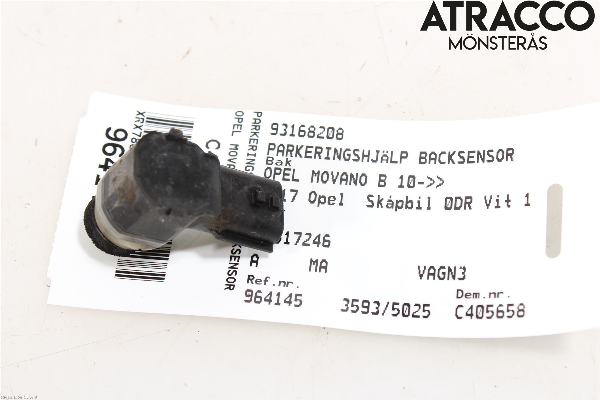 Opel MOVANO B 10-22 Parkeringshjälp Backsensor