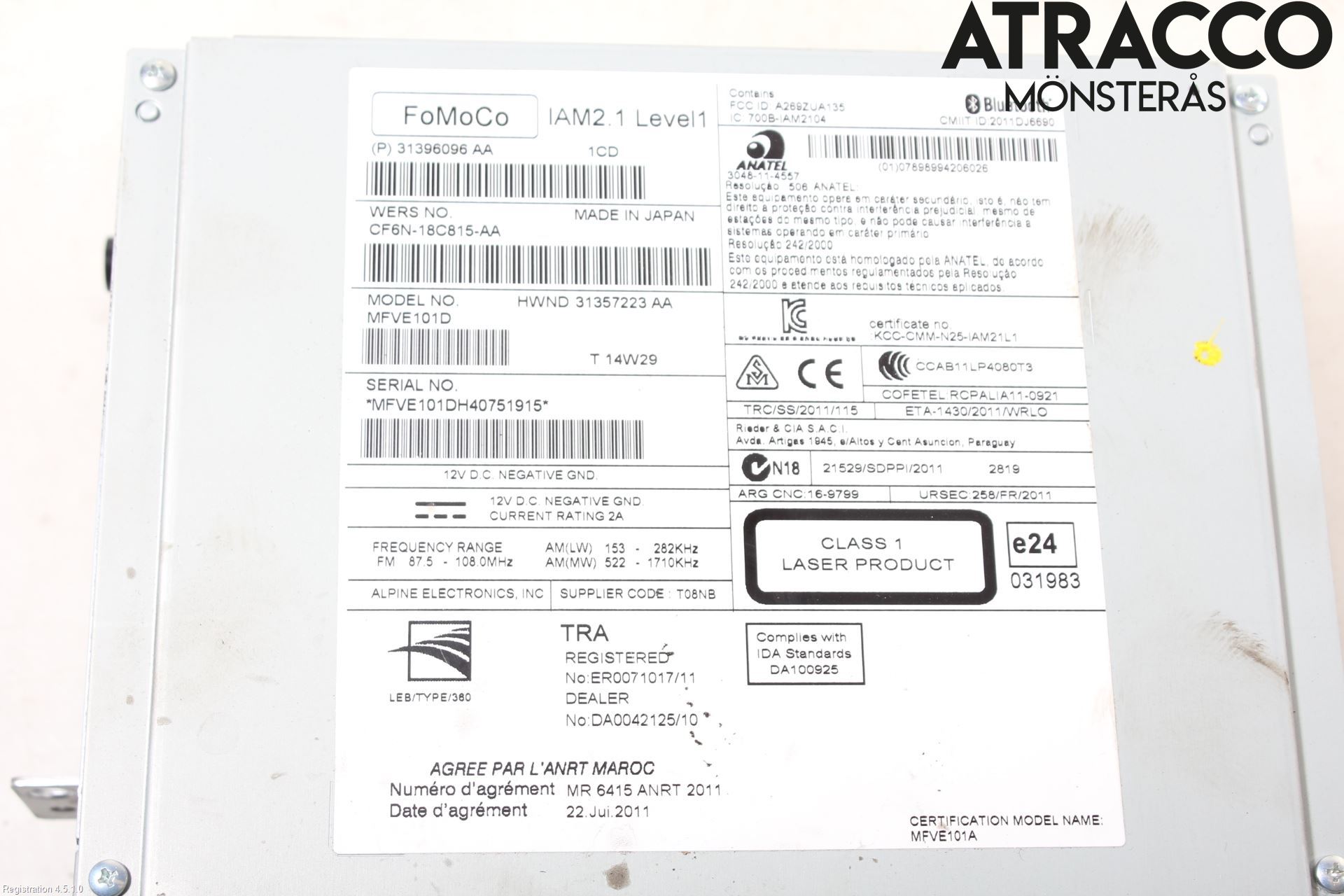 Volvo V40 12-19 Radio