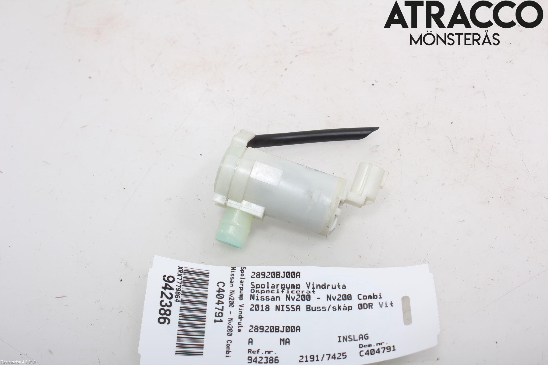 Nissan NV200/NV200 COMBI Spolarpump Vindruta
