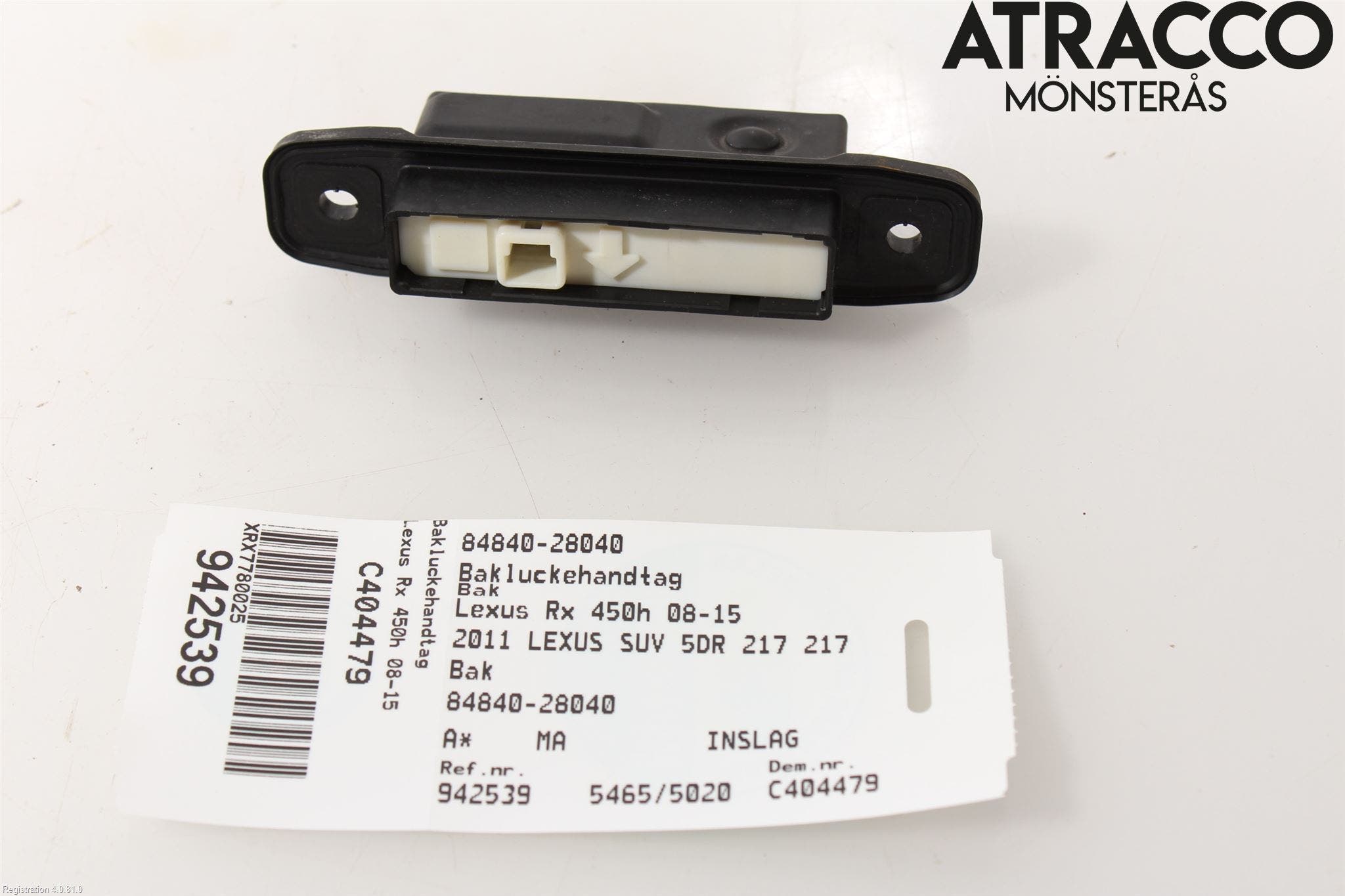 Lexus RX AL10 09-15 Låskista Baklucka