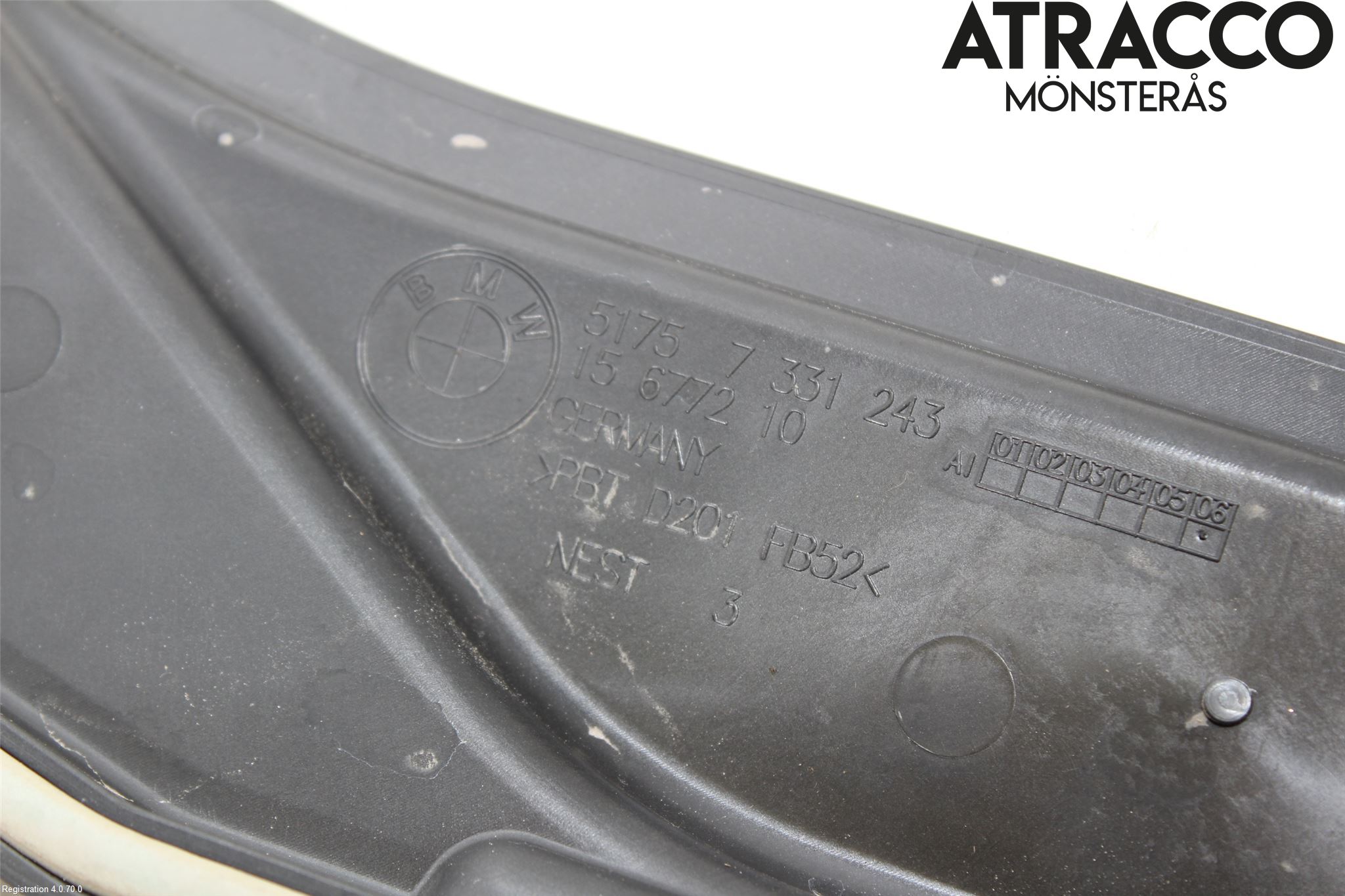 BMW 3 F30/F31/F80 12-19 Torpedplåt-Torpedplast