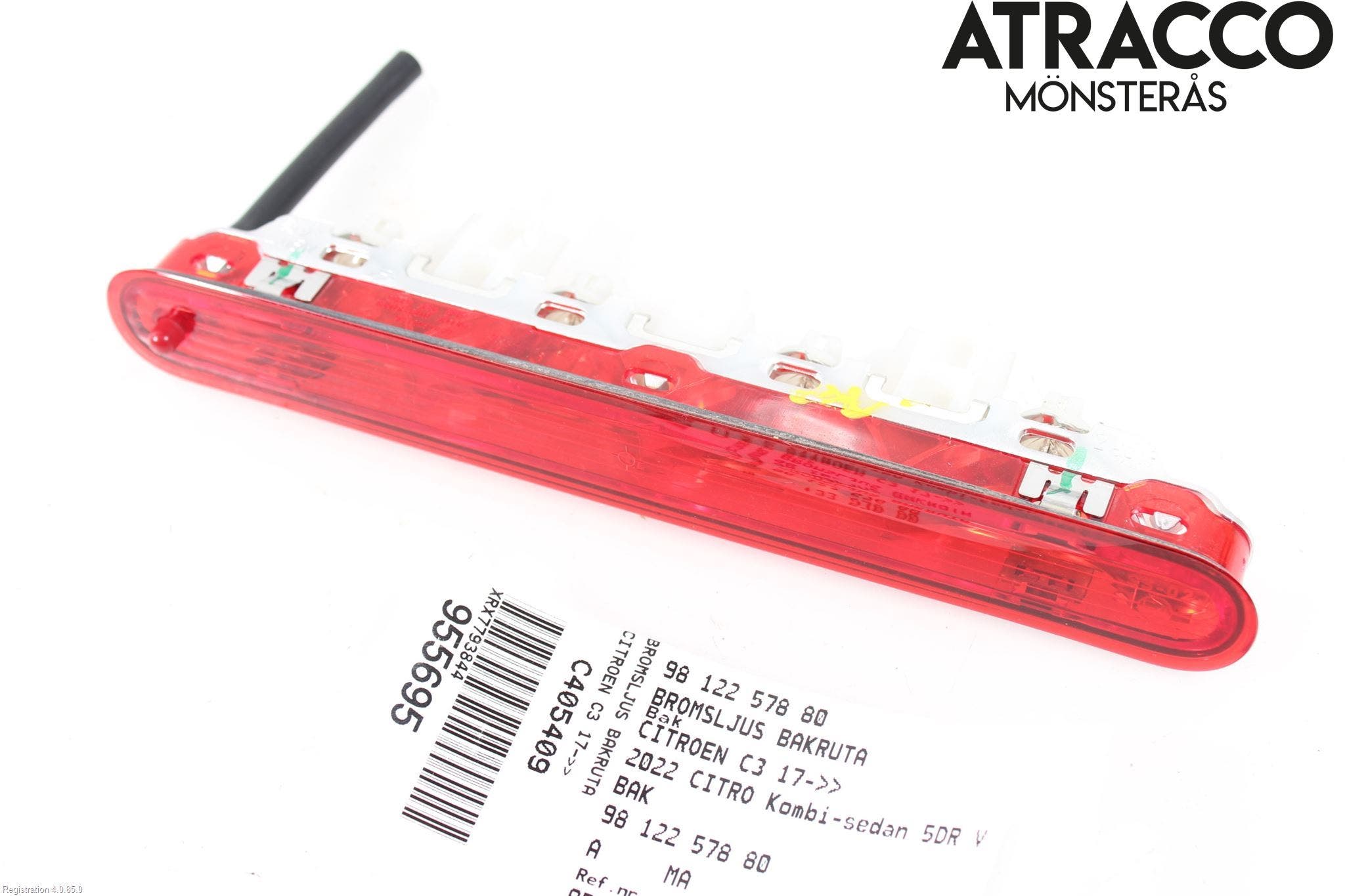 Citroen COTROEN C3 17-24 Bromsljus Bakruta