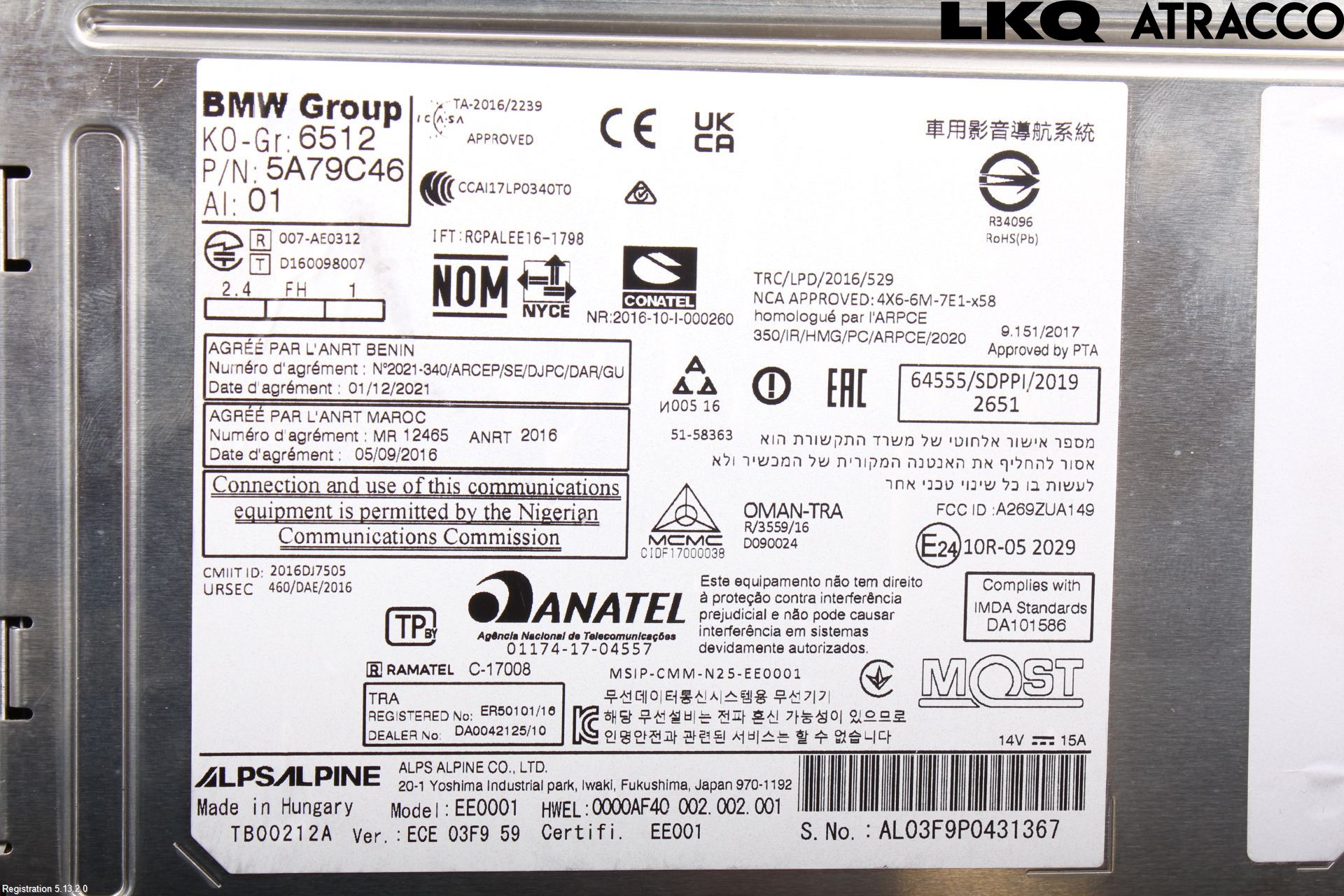 Mini ONE/COOPER 3DR F56 14-24 Cd Radio - Multimediapanel