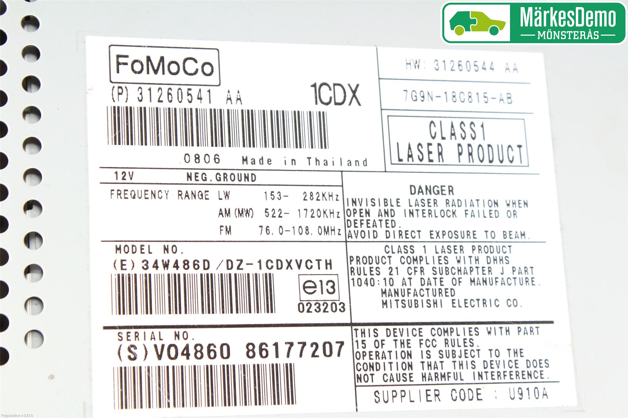 Volvo V70 08-13 Radio