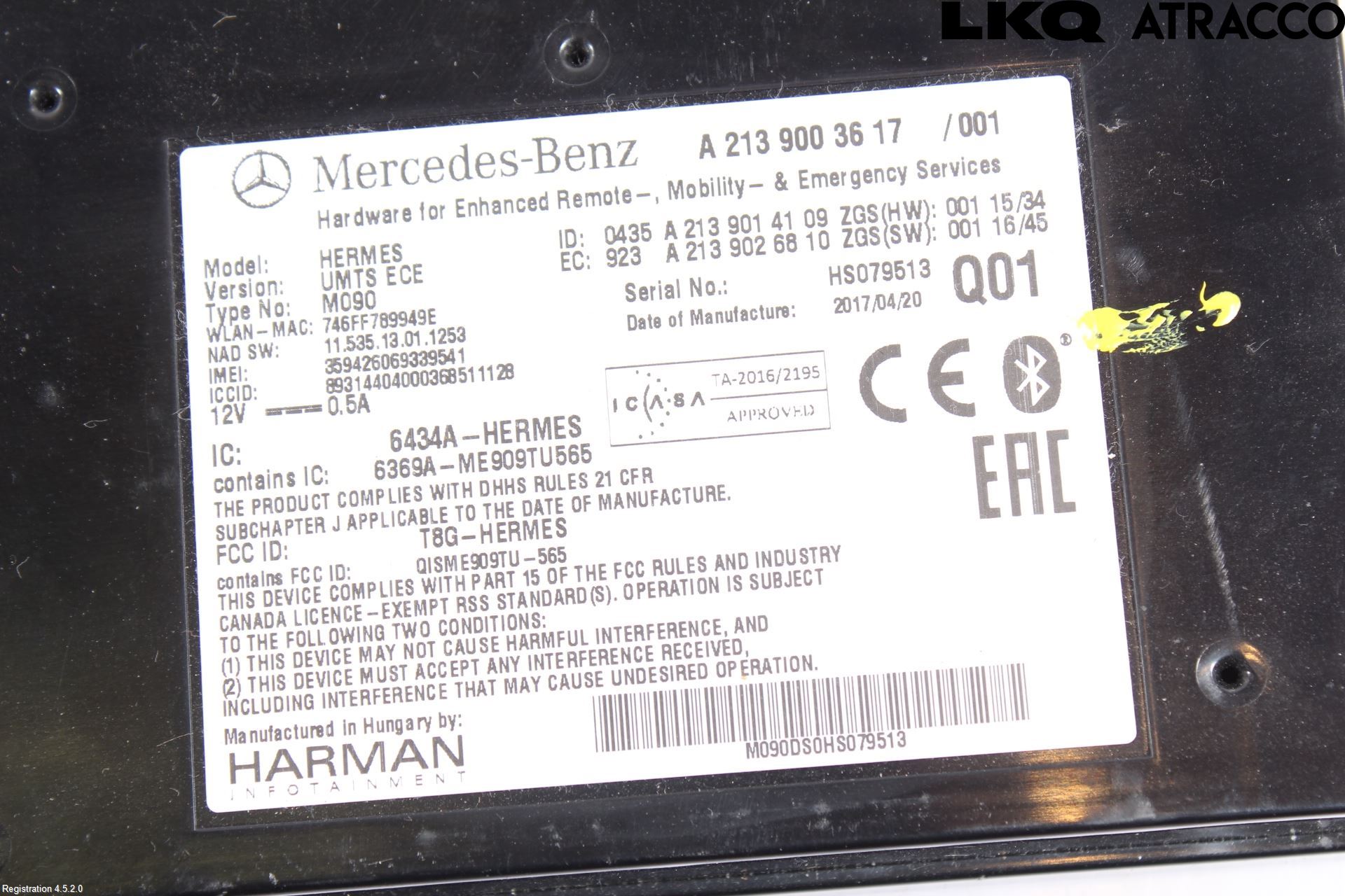 Mercedes-Benz MB E-KLASS (W213) 16-23 Styrenhet Övrigt