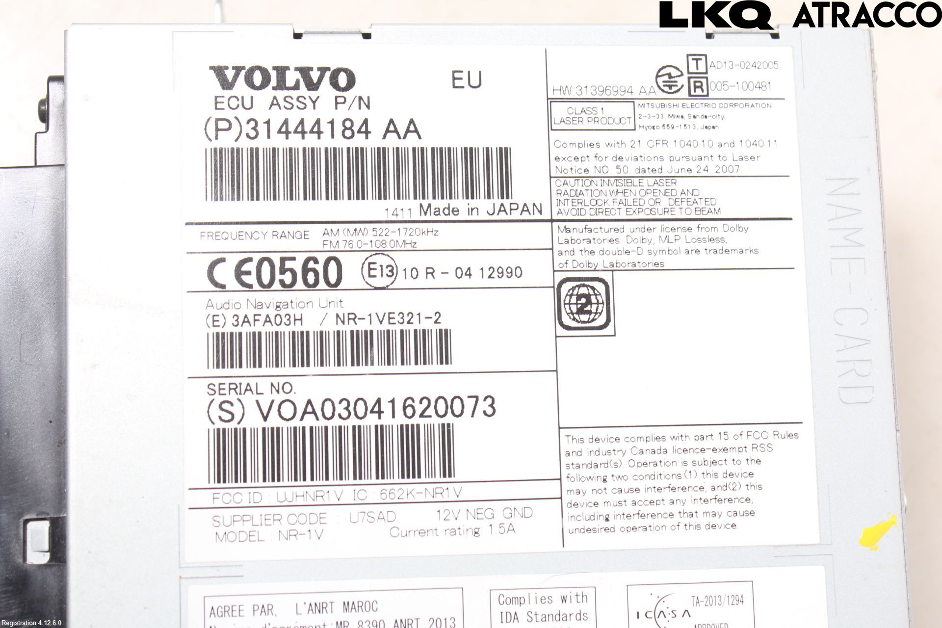 Volvo V40 12-19 Cd Radio - Multimediapanel