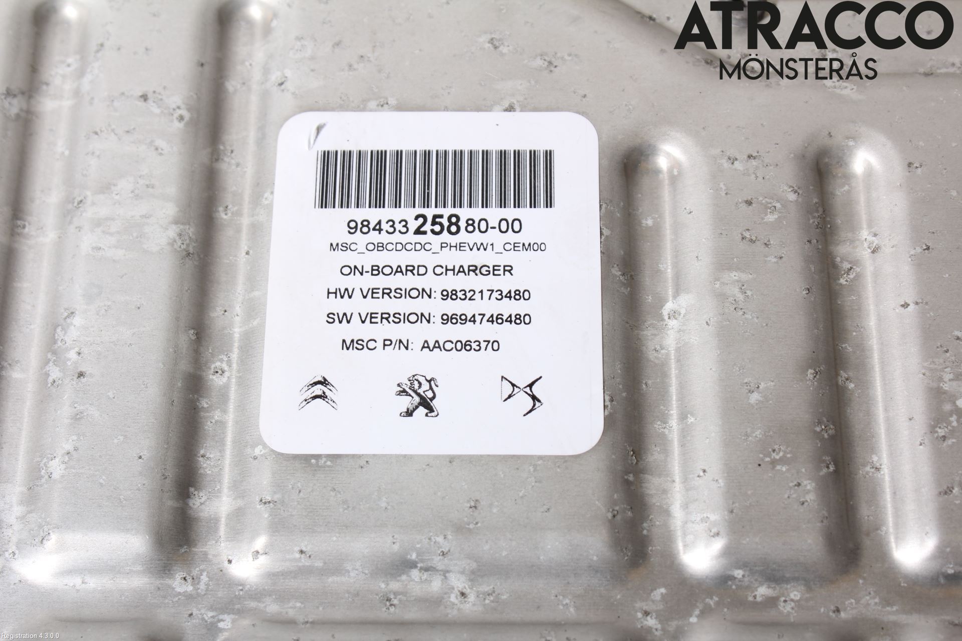 Peugeot 3008 17-24 Batteriladdare Högspänning