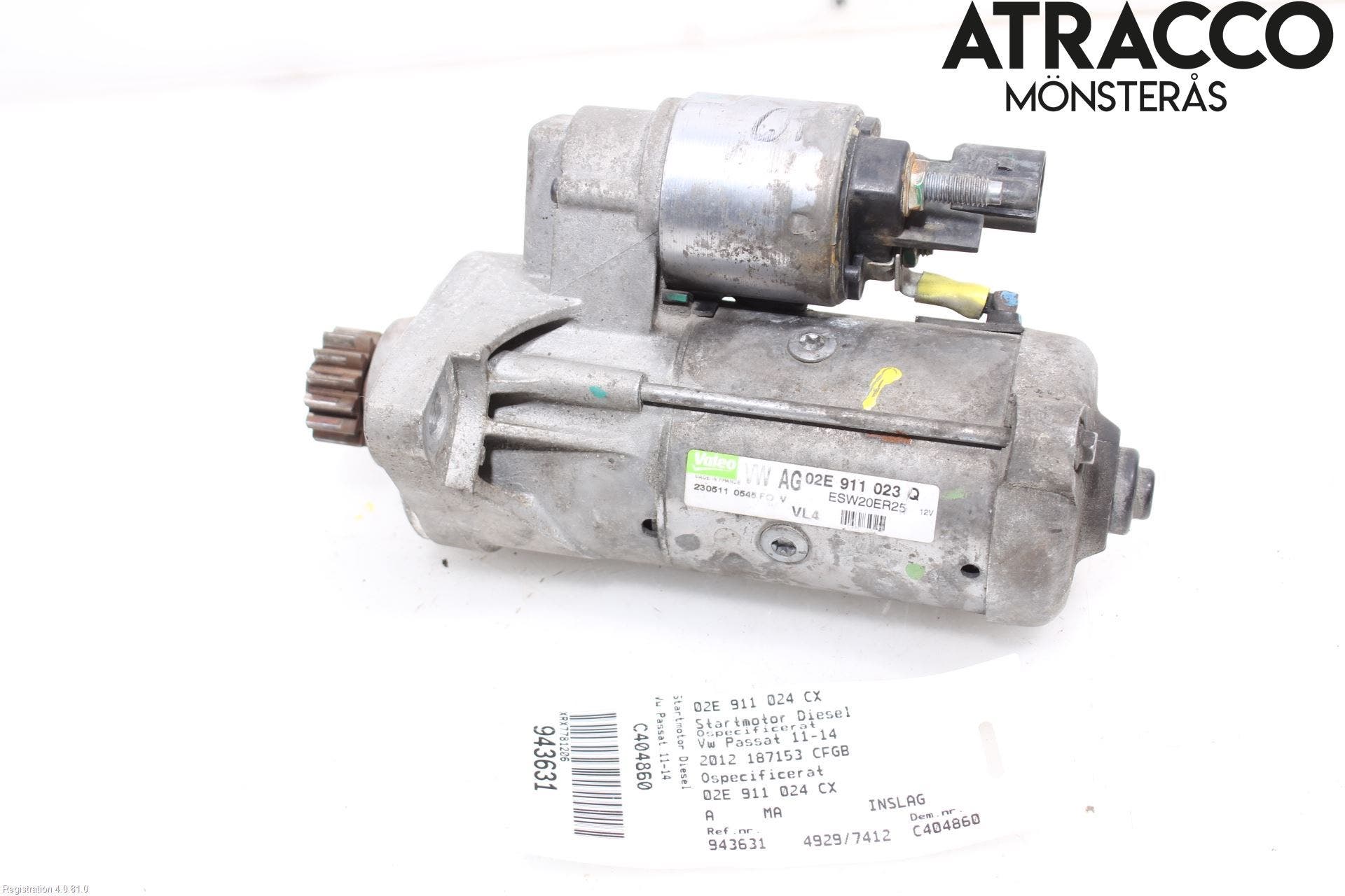 Volkswagen VW PASSAT 11-14 Startmotor Diesel