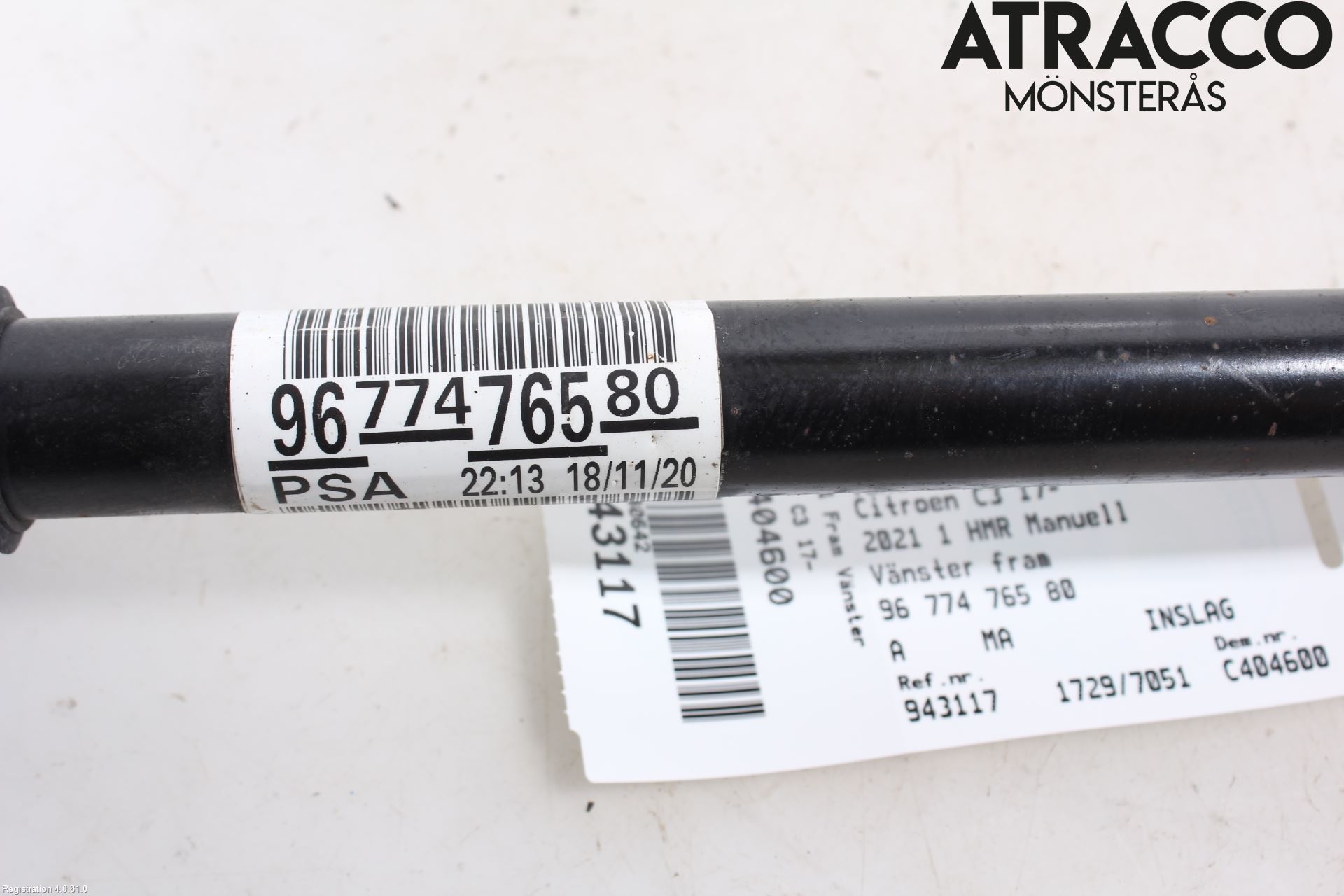 Citroen COTROEN C3 17-24 Drivaxel Fram Vänster