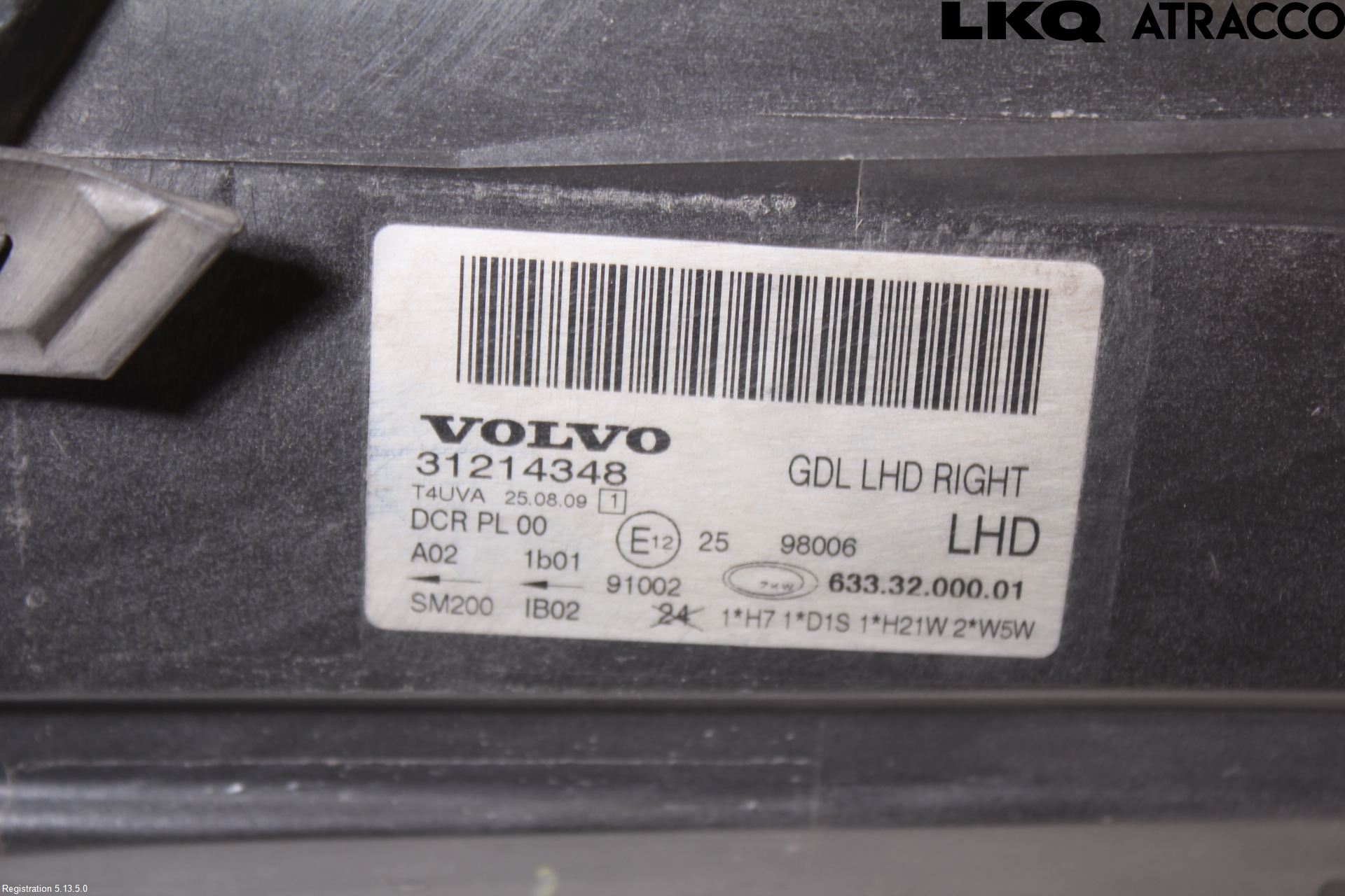 Volvo V70 08-13 Strålkastare Höger