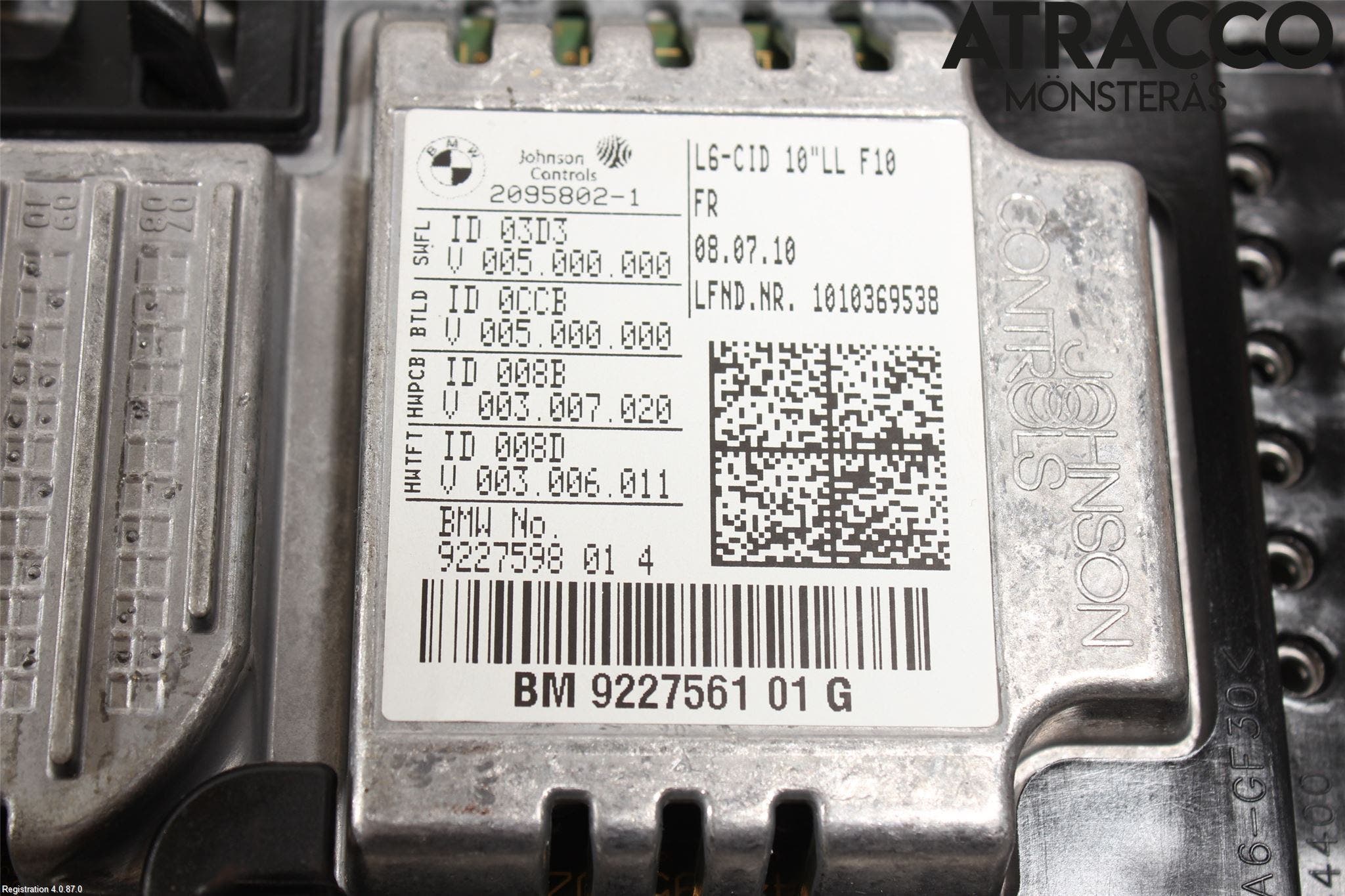 BMW 5 F10/F11/F18 09-17 Bildskärm