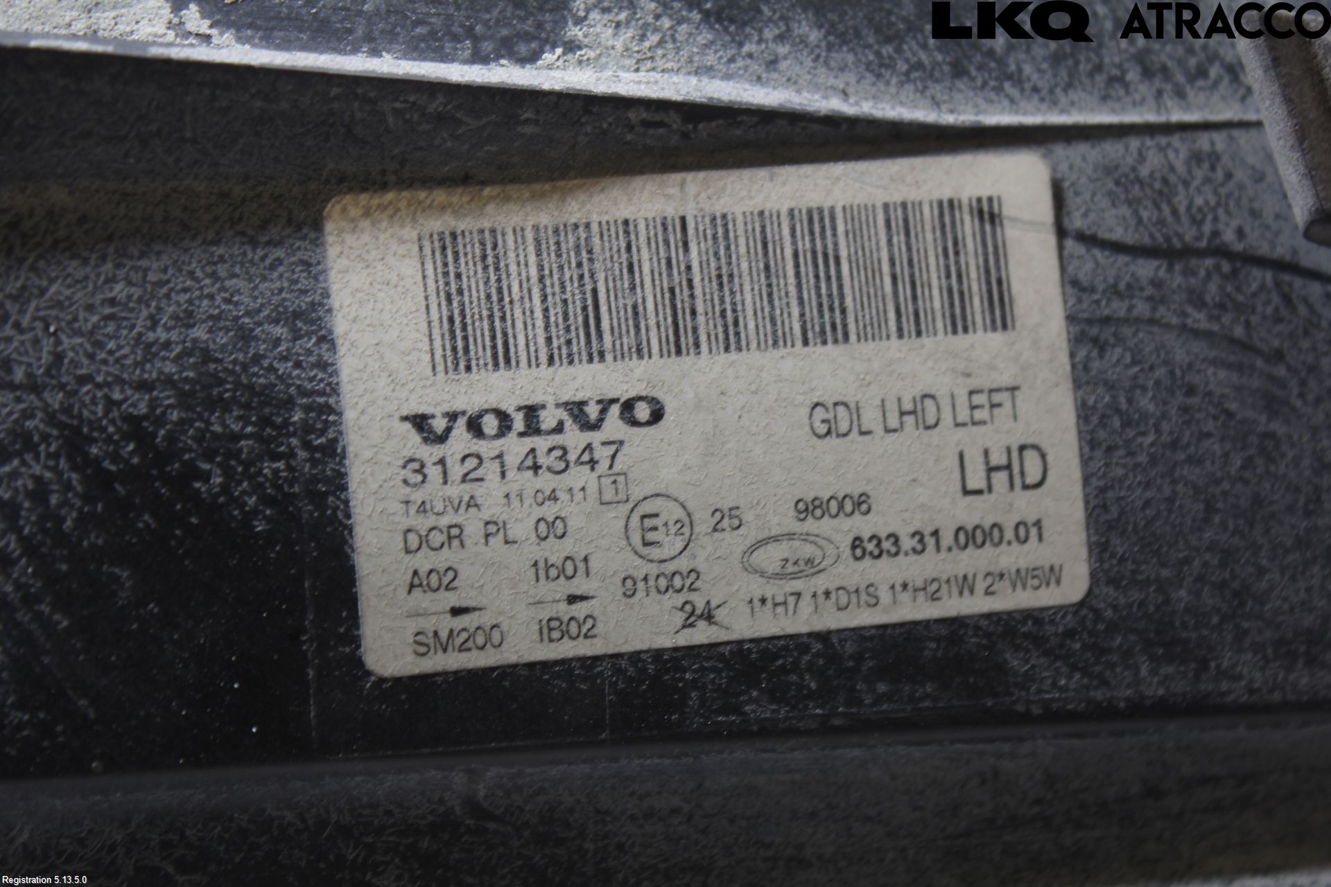 Volvo XC70 08-13 Strålkastare Vänster