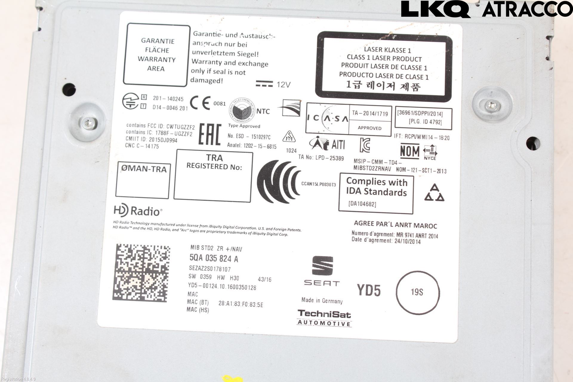 Seat LEON 13-20 Cd Radio - Multimediapanel